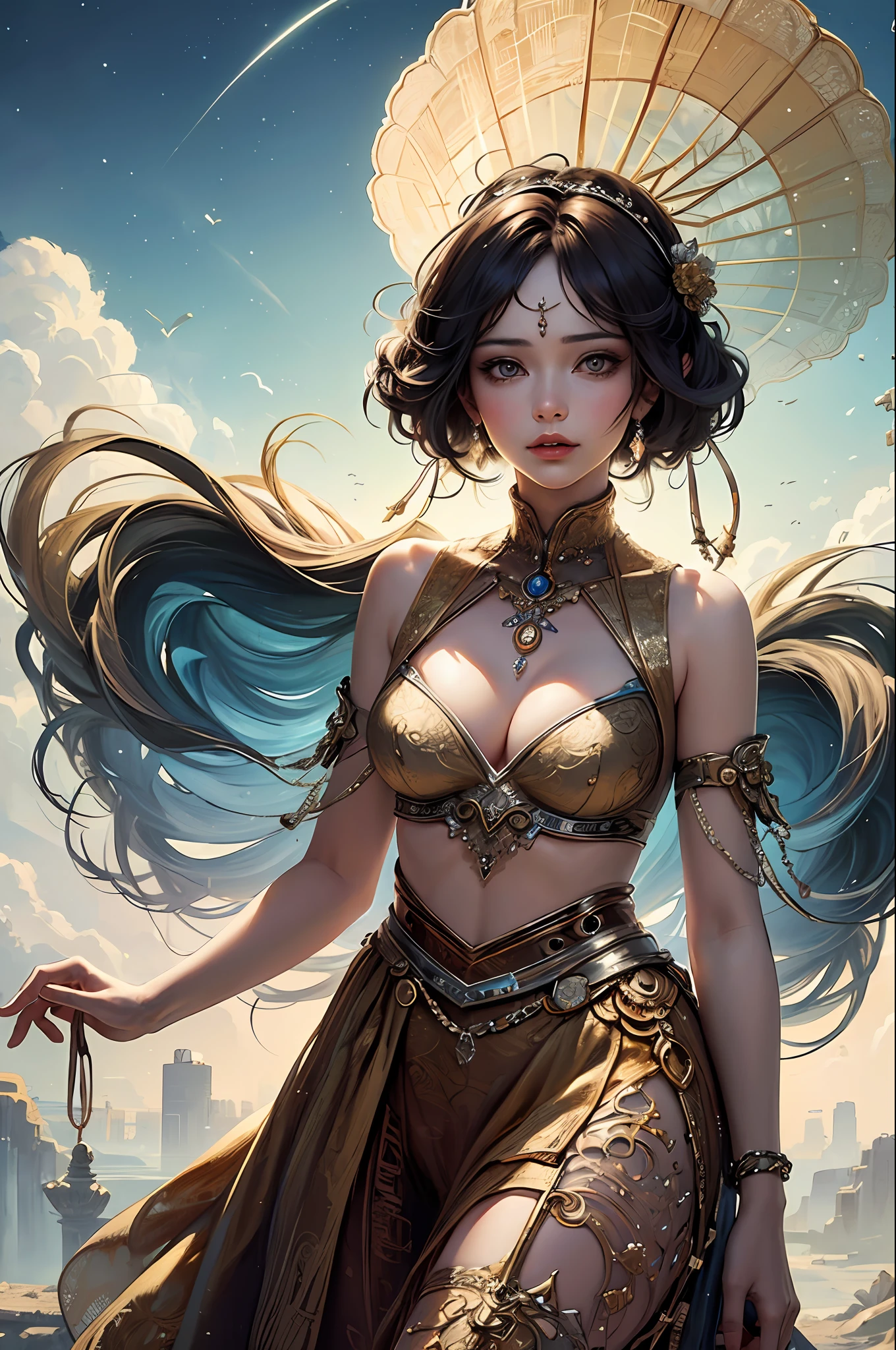 (masterpiece, top quality, best quality, official art, beautiful and aesthetic:1.2), (1girl), extreme detailed,(fractal art:1.3),colorful,highest detailed