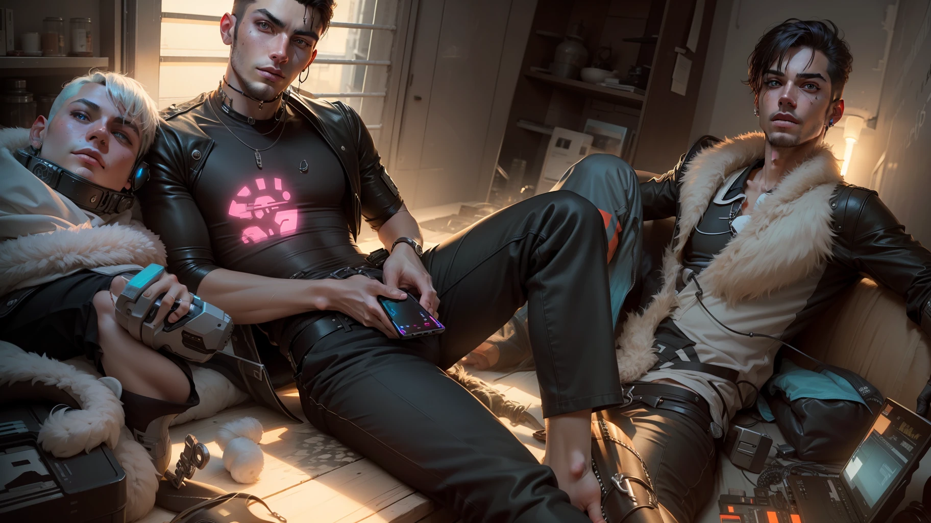 Change background cyberpunk handsome boy ultra realistic face 8k