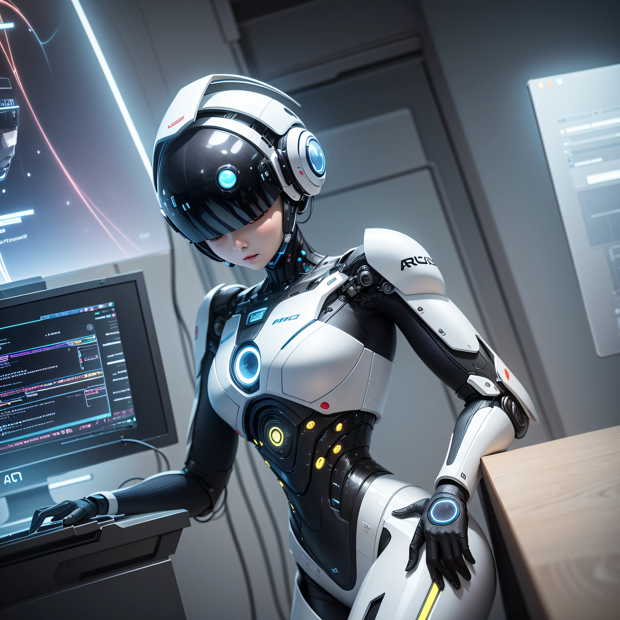 the ai,Scenes of interaction between people and technology,sense of science and technology、Futuristic,The computing power revolution broke out,Robots come to life --auto