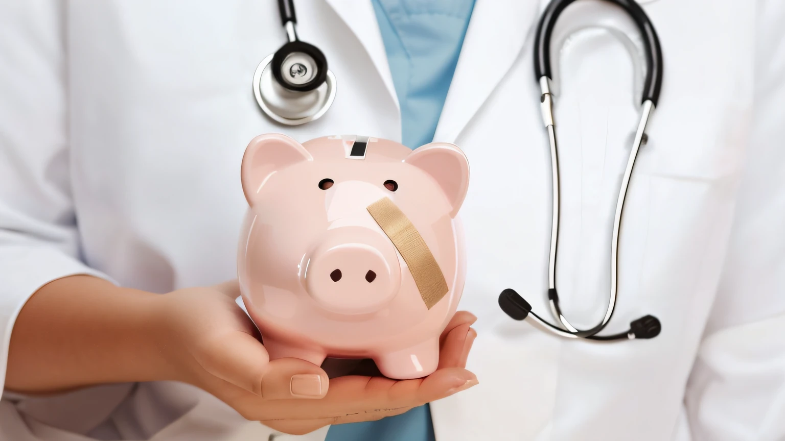 Realistic piggy bank drawing with bandage on nose, healthcare, cirurgia, Penhora, medic, Imagem promocional, (medic), Medicine, medical photography, medic, effortless, medic, exclusivo, with a stethoscope, foto tirada, cavado stanat, surgeon, Piggy, conspiracionista local, foto - shot