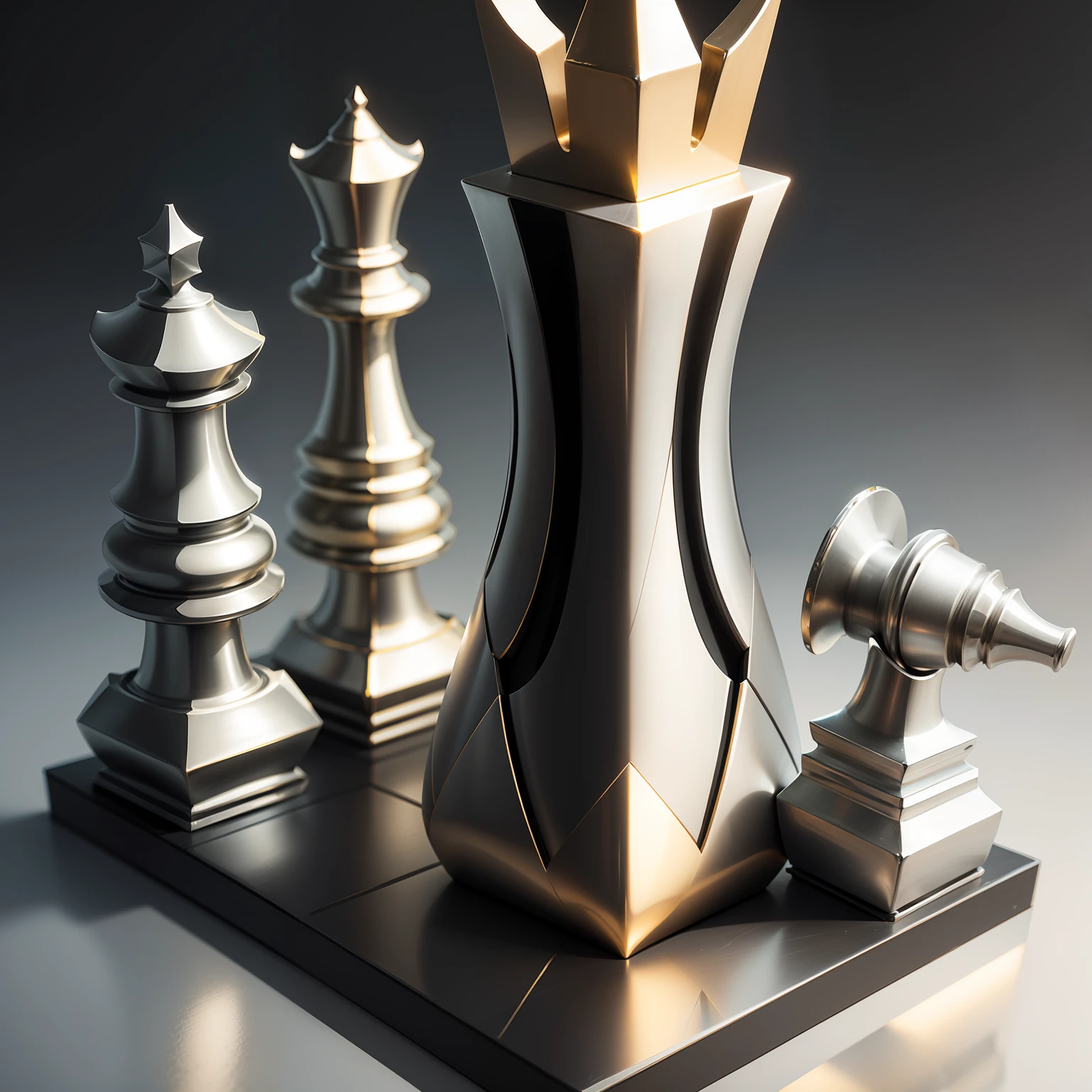 Chess pieces,Adopt geometric design elements, Metallic texture, The exterior is high-end,Simple design,Very muscular ,There can be no sharp corners --auto