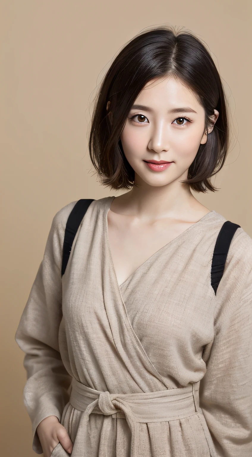 portlate、in 8K、hightquality、Realistic photo images、22year old、japanese lady、Neat and clean girls、small tits、college aged、Reproduce natural and realistic eyes、Japan Person Stand、Beautiful black hair、Shorthair、light make-up、octan render、beautiful lighting、Composition of the golden ratio、Everyday clothes、dressed casually、Natural background、blured background、age、Pure Japan human features、Lovely wife、Upper body body、small tits、Light makeup、Suppin、Neat and clean beauty、A MILF、Sober clothing、greys、Beige、A slight smil、A dark-haired、Small black eyes、Background bokeh