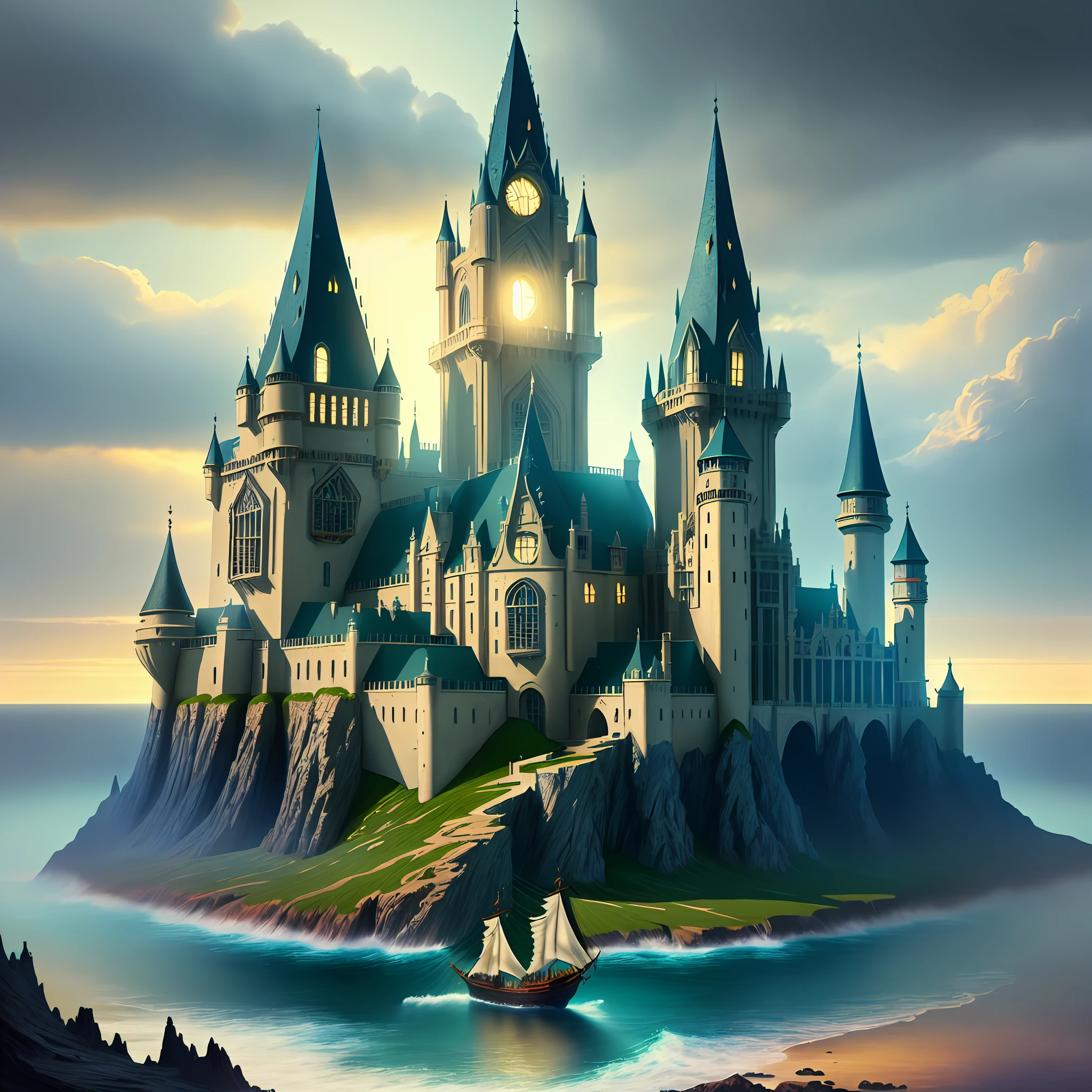 fantasy art, dnd art, (masterpiece:1.5), highly detailed, best quality, highres, undersea castle (1.6 best details, fantasy art, Masterpiece, best quality) [[undersea scene]] full of undersea life (1.5, fantasy art, Masterpiece, best quality), an undersea setting background, fantasy sea, underwater light, [[natural sea life elements]], dawn light, sun rays, clouds, dynamic atmosphere, soft light, dynamic light, high details, best quality, 8k, [ultra detailed], masterpiece, best quality, (extremely detailed), dynamic angle