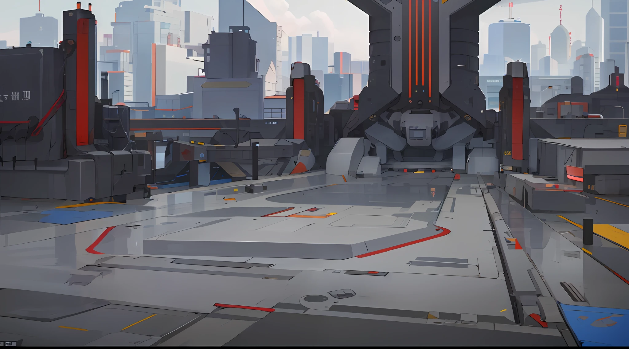 (((8K,RAW photos,best qualtiy,tmasterpiece:1.4))),超高分辨率,ultra - detailed,illustratio,closeup cleavage,sense of science and technology,mirai、imagining、military base,overwatch style,Government style,Administration Building,Flat ground,