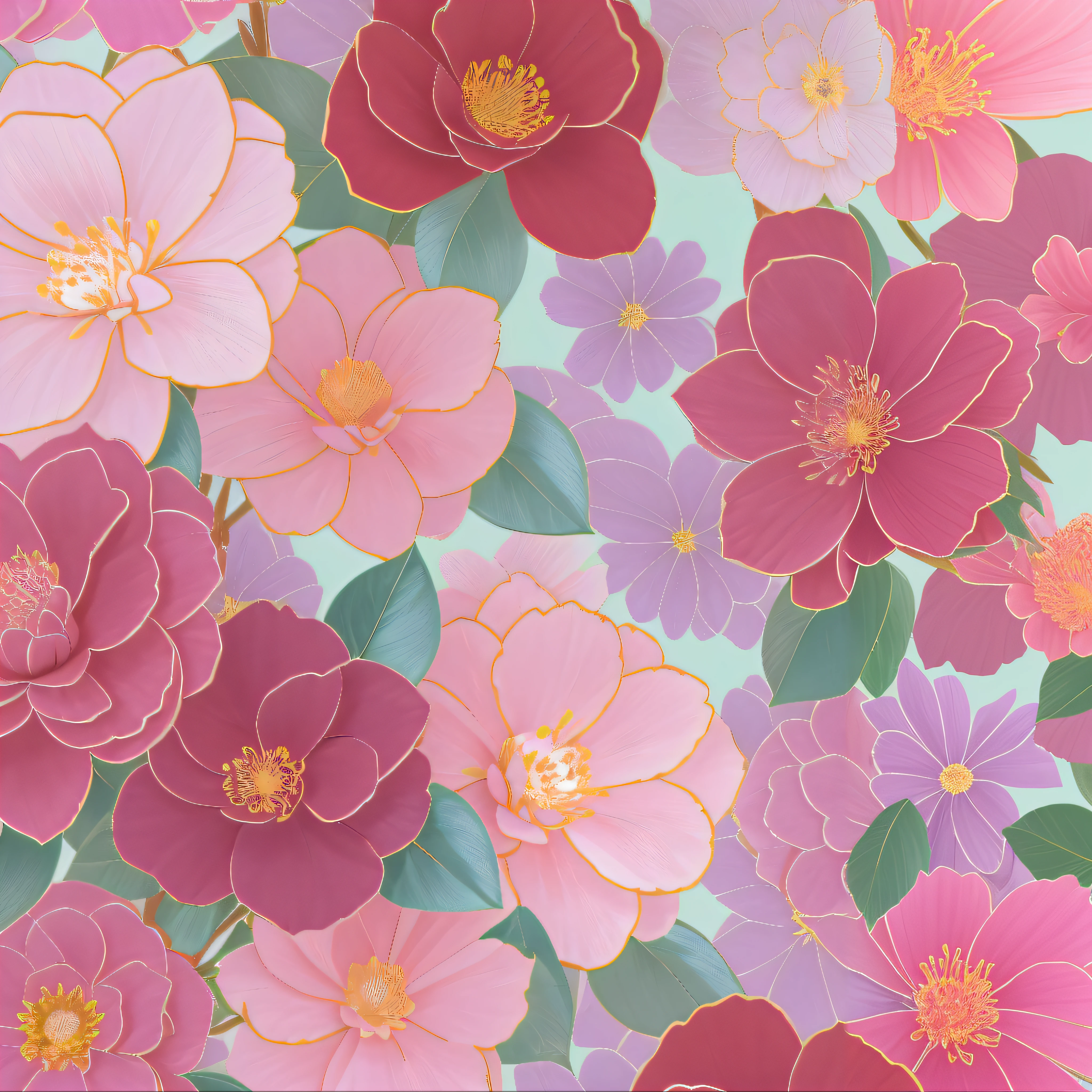 There are many flowers of different colors on a blue background, flowery wallpaper, Flower background, floral wallpaper, large opaque blossoms, pastel flowery background, florest background, detailed flowers, floral renewal, dreamy floral background, florest background, coloured background, ornate flowers, floral motives, floral flowers colorful, floral patterns, colored flowers, flowers and blossoms, floral explosion