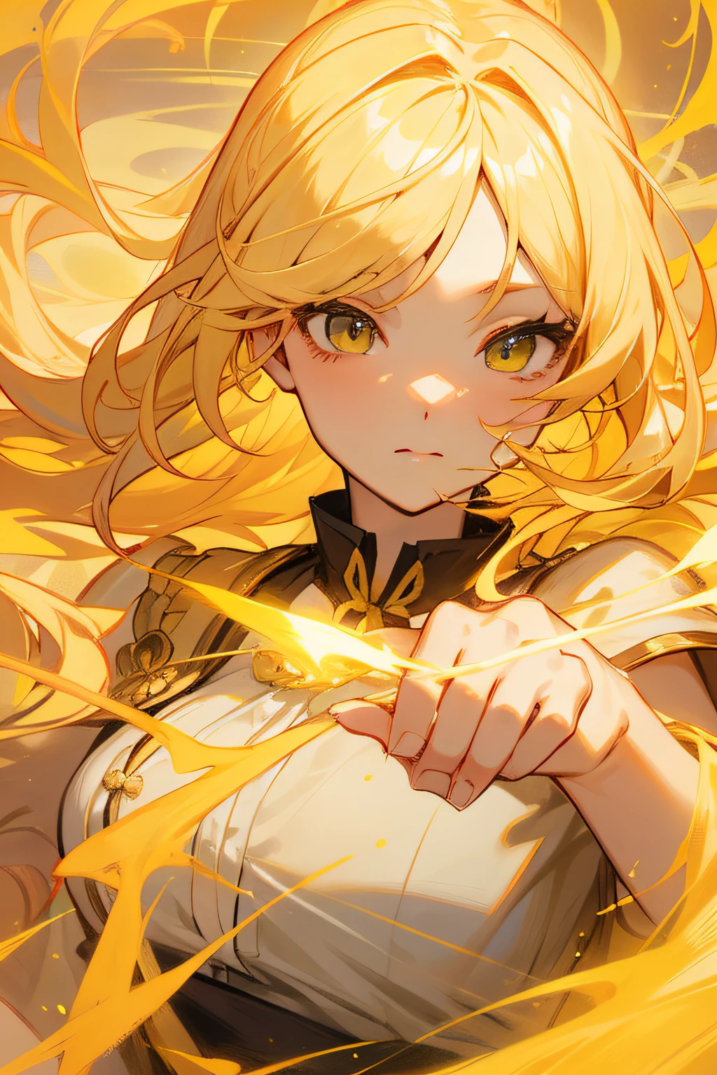 A yellow-haired, 1girll, beauitful face, beautidful eyes, 独奏, jewely, ancient art, chino, breaking, Vasil,