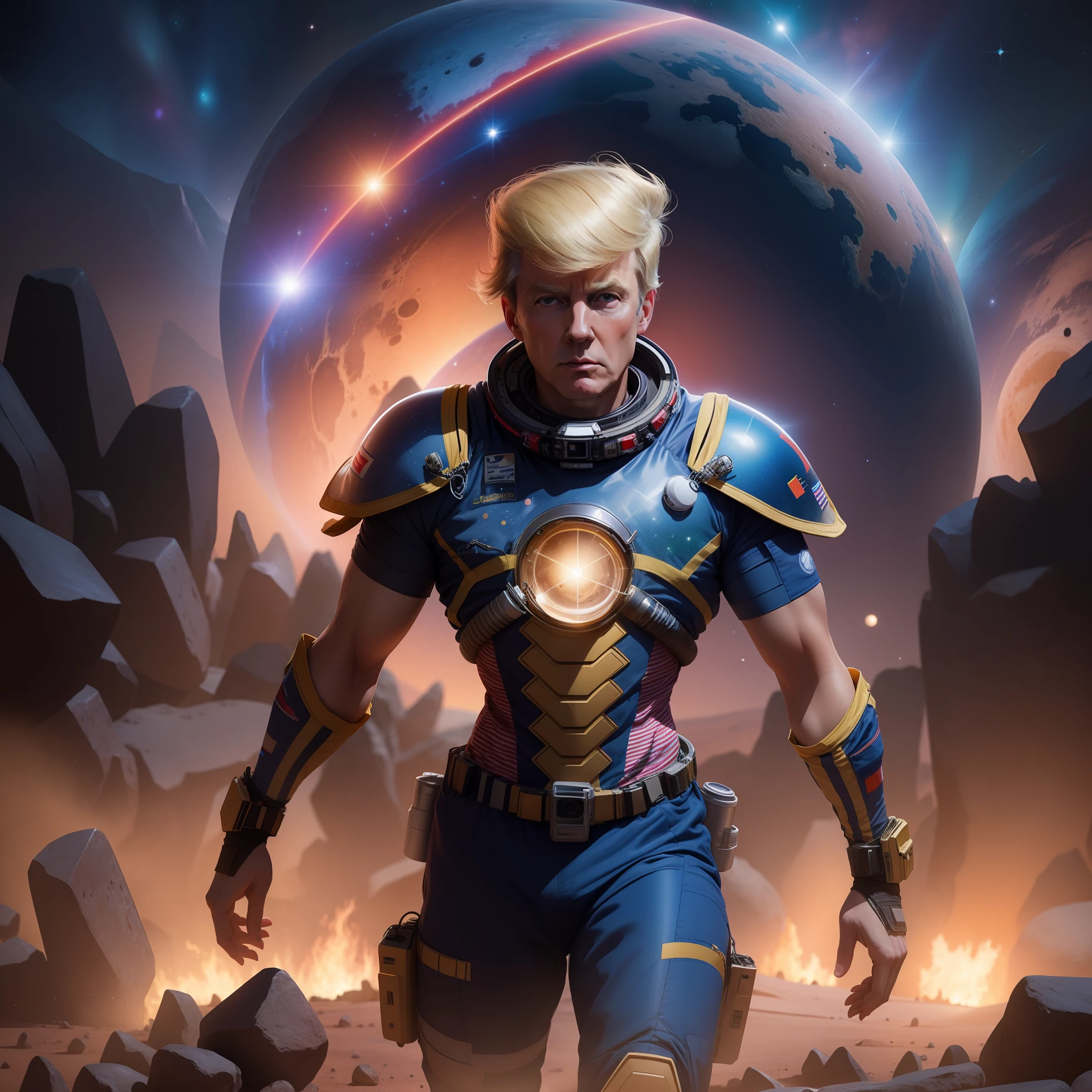 Trump in a spacesuit on Mars