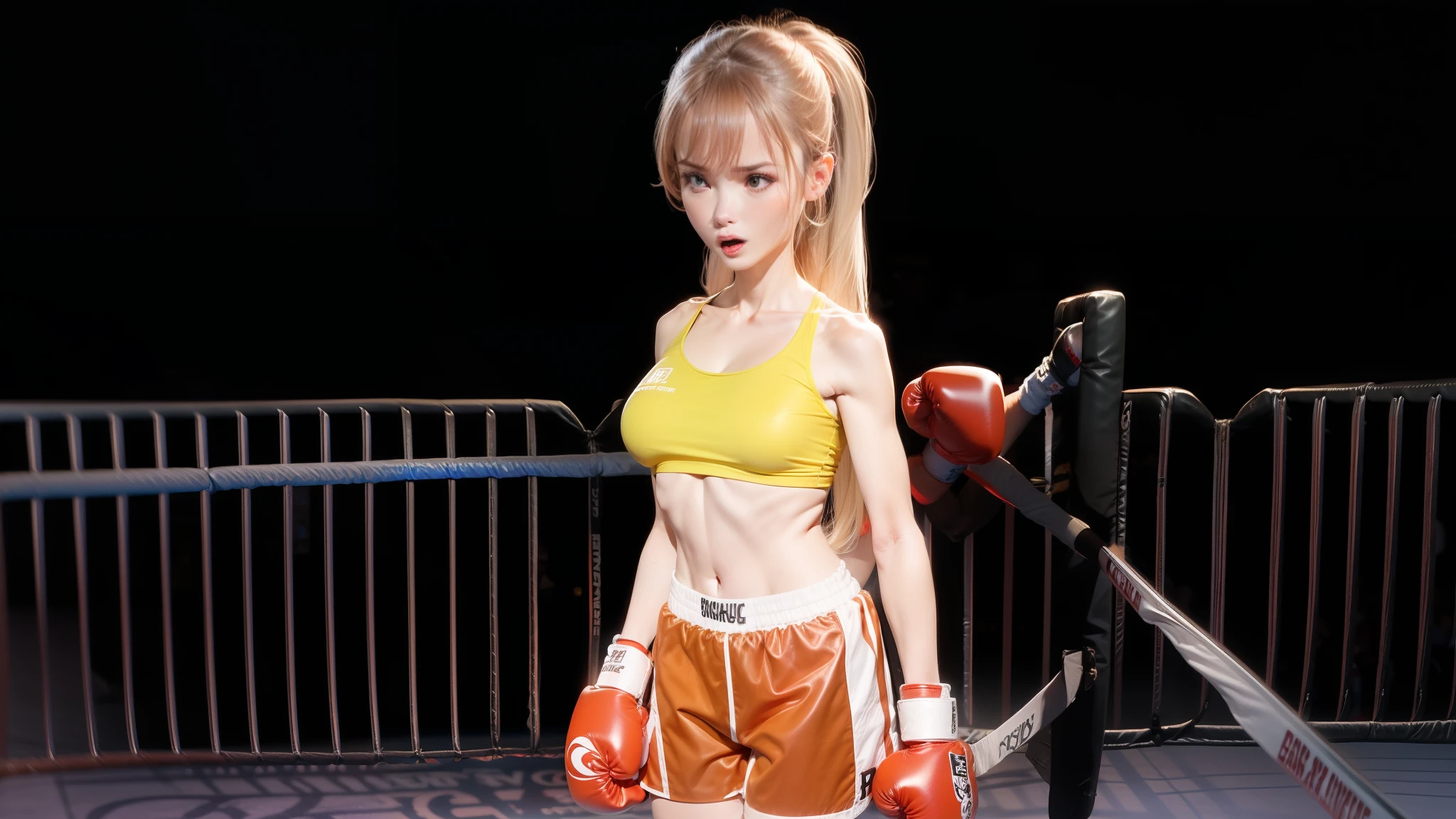Boxing fight in the ring