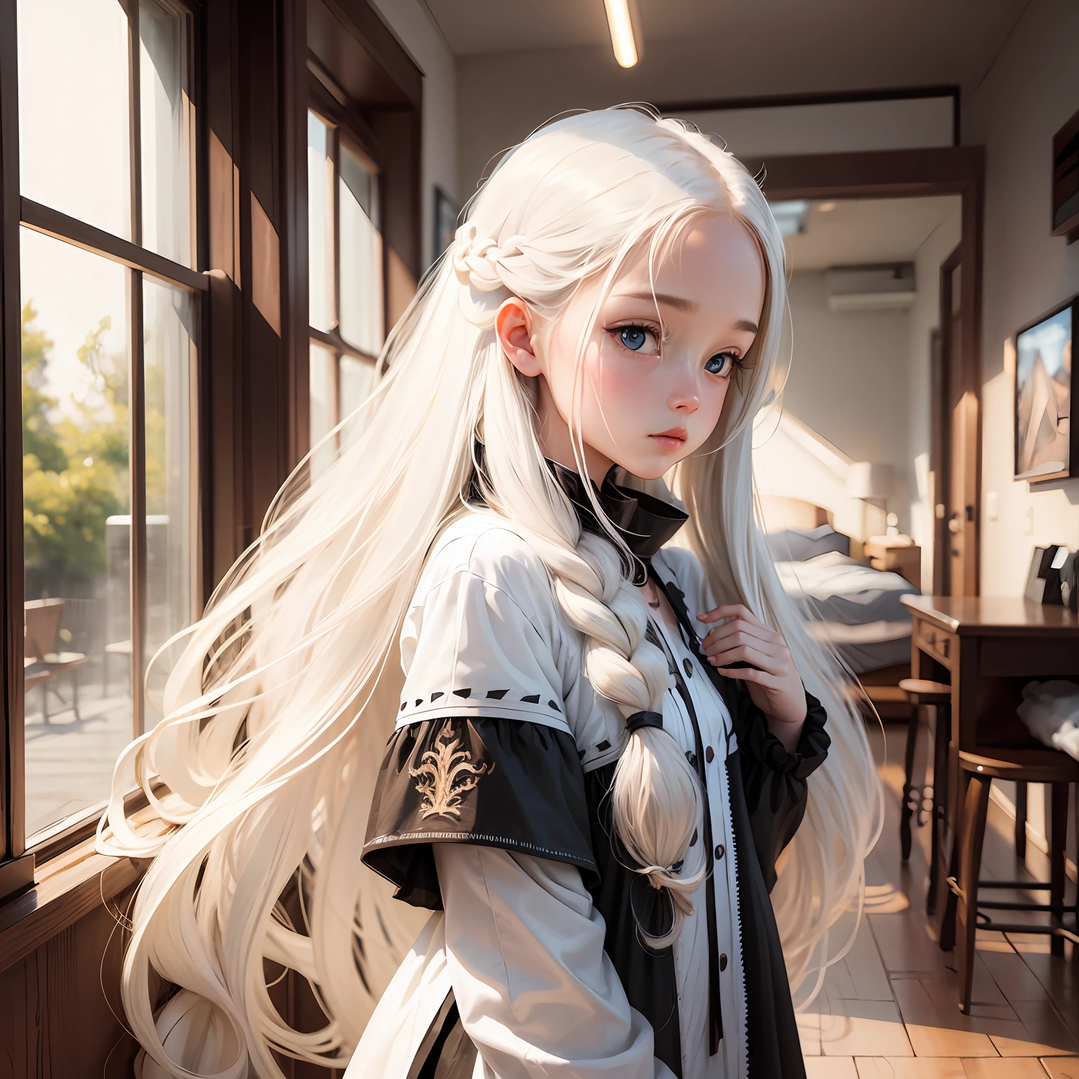 White long hair girl --auto