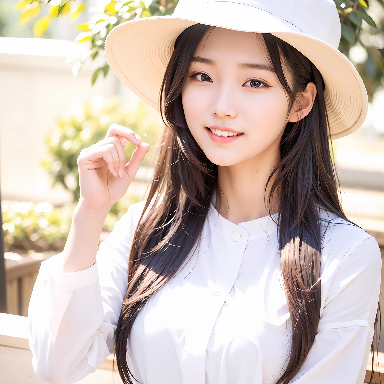 Alphad Asian woman in white hat and white shirt, beautiful Korean women, portrait of female korean idol, Beautiful young Korean woman, Gorgeous young Korean woman, jaeyeon nam, Korean girl, young lovely Korean faces, wan adorable korean face, cute korean actress, Lee Ji-eun, lee ji eun, park jimin, Asian girl with long hair