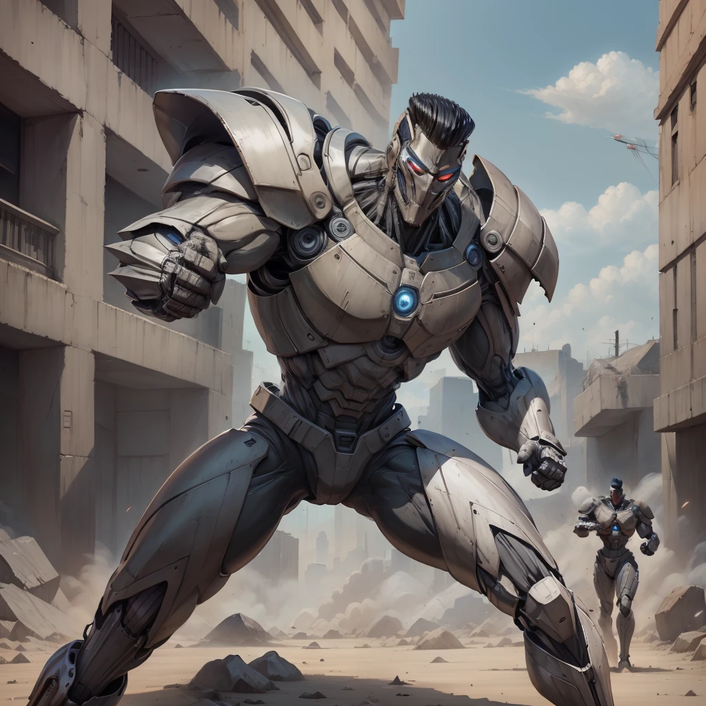 Toguro, Toguro100,Armadura
Bodysuit,
Mecha,
Robot, correndo, in action, robo gigante pisando em 1 homem