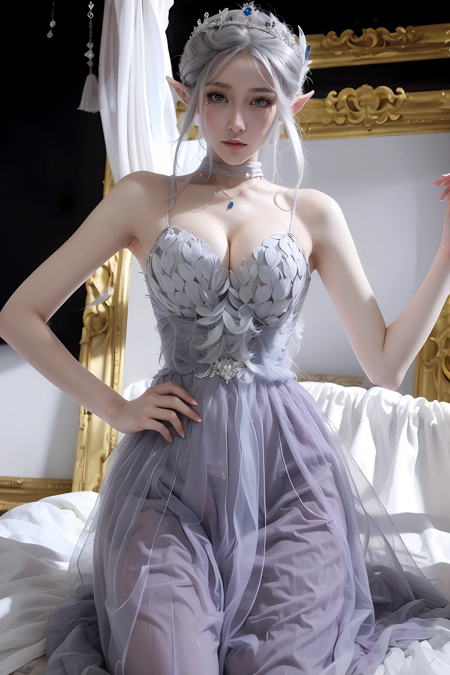 Princess Zelda,Raised sexy,Transparent gauze dress,full bodyesbian,浴室