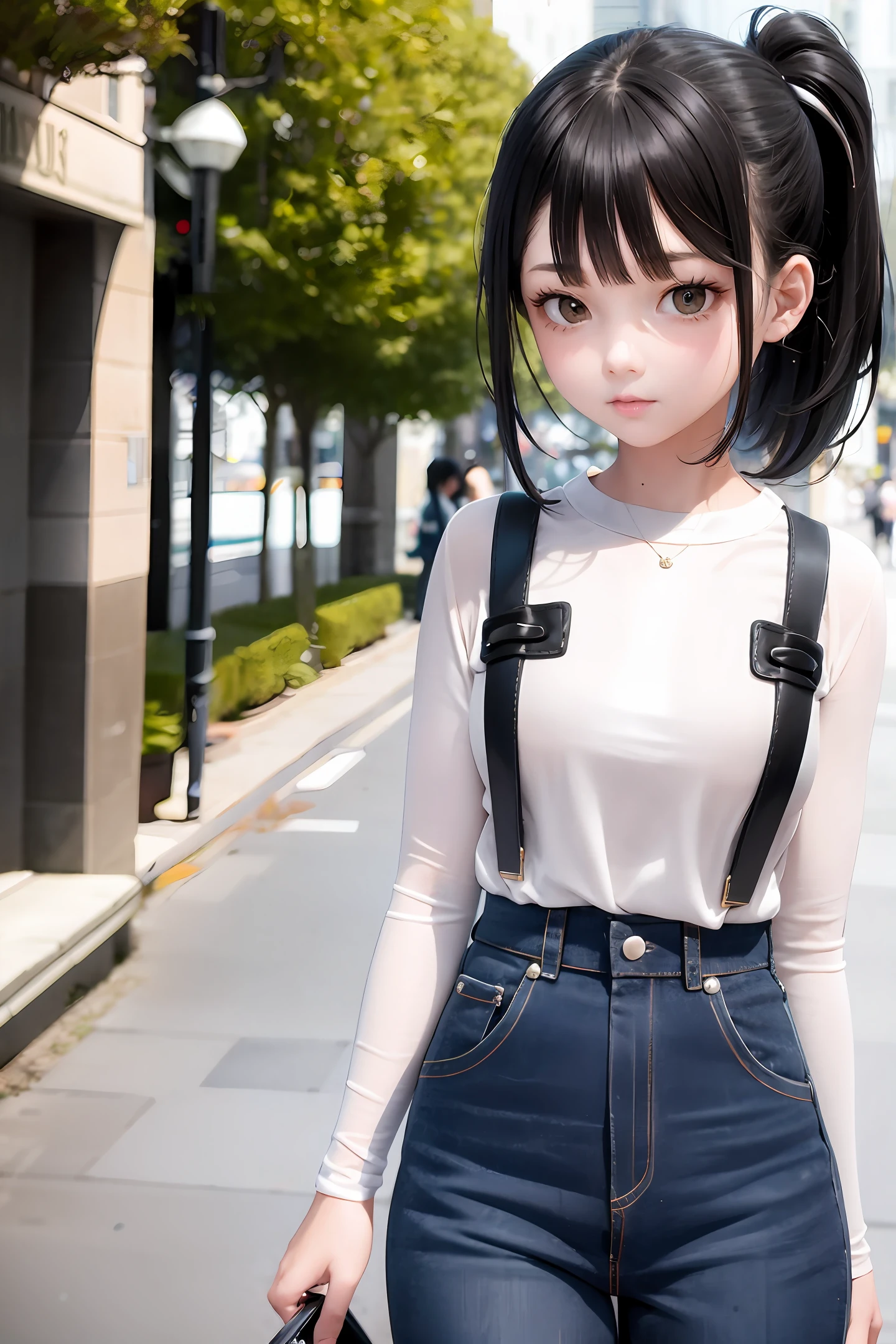 s girl,Jk,blacksilk,quadratic element,Black ponytail,Need,rectangle