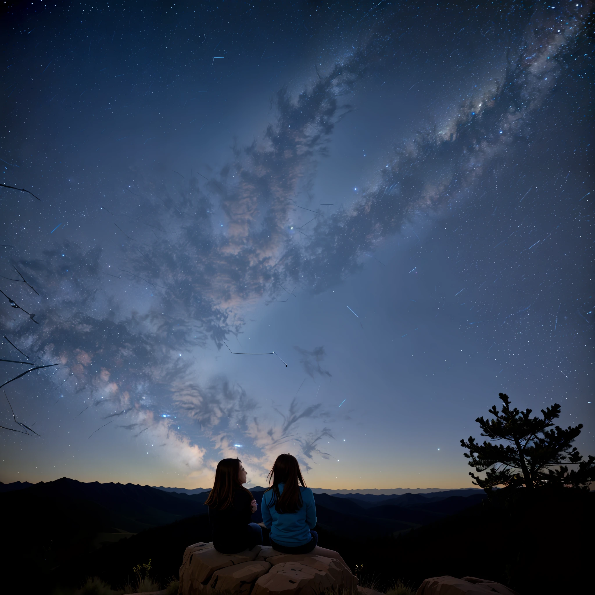 Girl stargazing