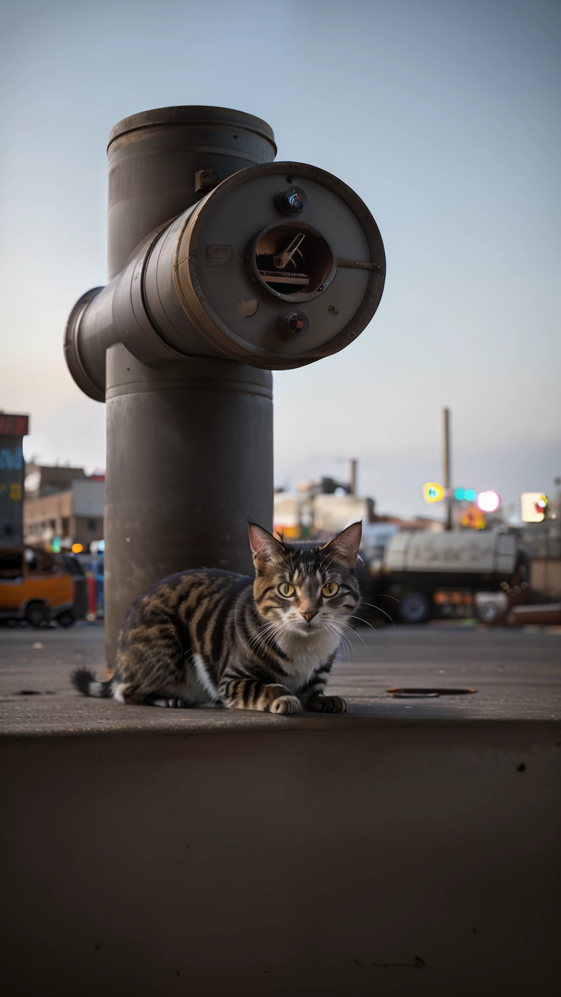 there is a cat sitting on a concrete ledge next to a pipe, photo of a rat, taken with canon eos 5 d mark iv, taken with sony alpha 9, photo taken with sony a7r, taken with sony a7r camera, shot with canon eoa 6 d mark ii, beautiful picture of stray, taken with canon 5d mk4, 4k walpaper,