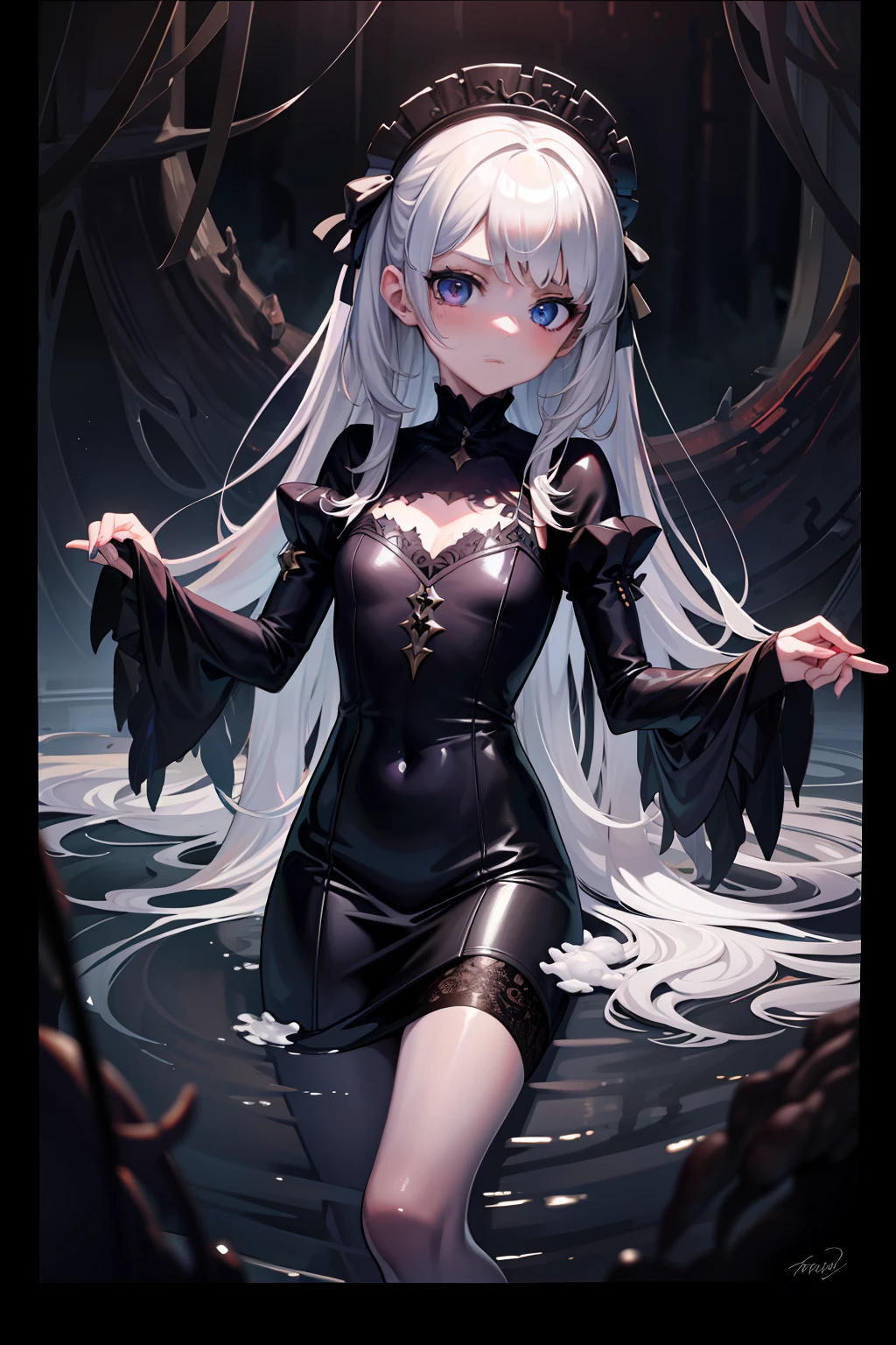 1girl, inside creature, slime \(substance\), detailed, horror, intricate,, masterpiece, best quality, highly detailed