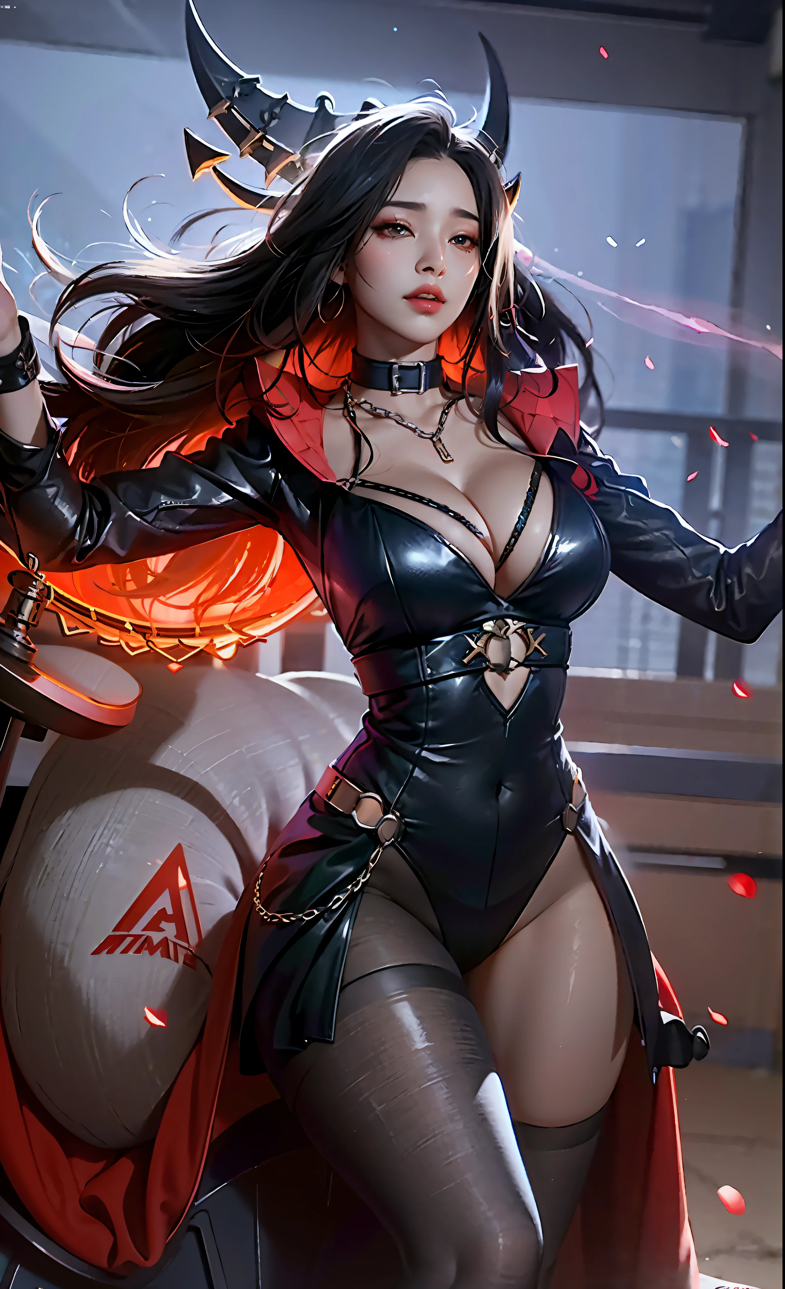 1 girl, Beautiful photorealistic Prestige KDA all out Ahri from League of Legends blushing, string bikini armor, Shibari, blindfold, electric chair, major cleavage, breast indentation, Ahri inside a Runeterra prison, slave collar, chain around her neck, roleplay bdsm, high fantasy, gravure, lewd, busty, highly detailed, 8k, high resolution, solo, big juicy lips, thick juicy thighs, makeup, large shiny breasts, gloves, looking at viewer, photorealistic, Cinema 4D, octane render, innovative, sexy, curvy but slender, mystical aura, smokey mist around Ahri, illuminati style, use advanced machine learning to create the perfect succubus waifu Ahri alone sitting in an electric chair, exposed camel toe, vice magazine photography style, trending on Pixiv, trending on civitai, perfect composition, sfw, professional quality, unreal engine