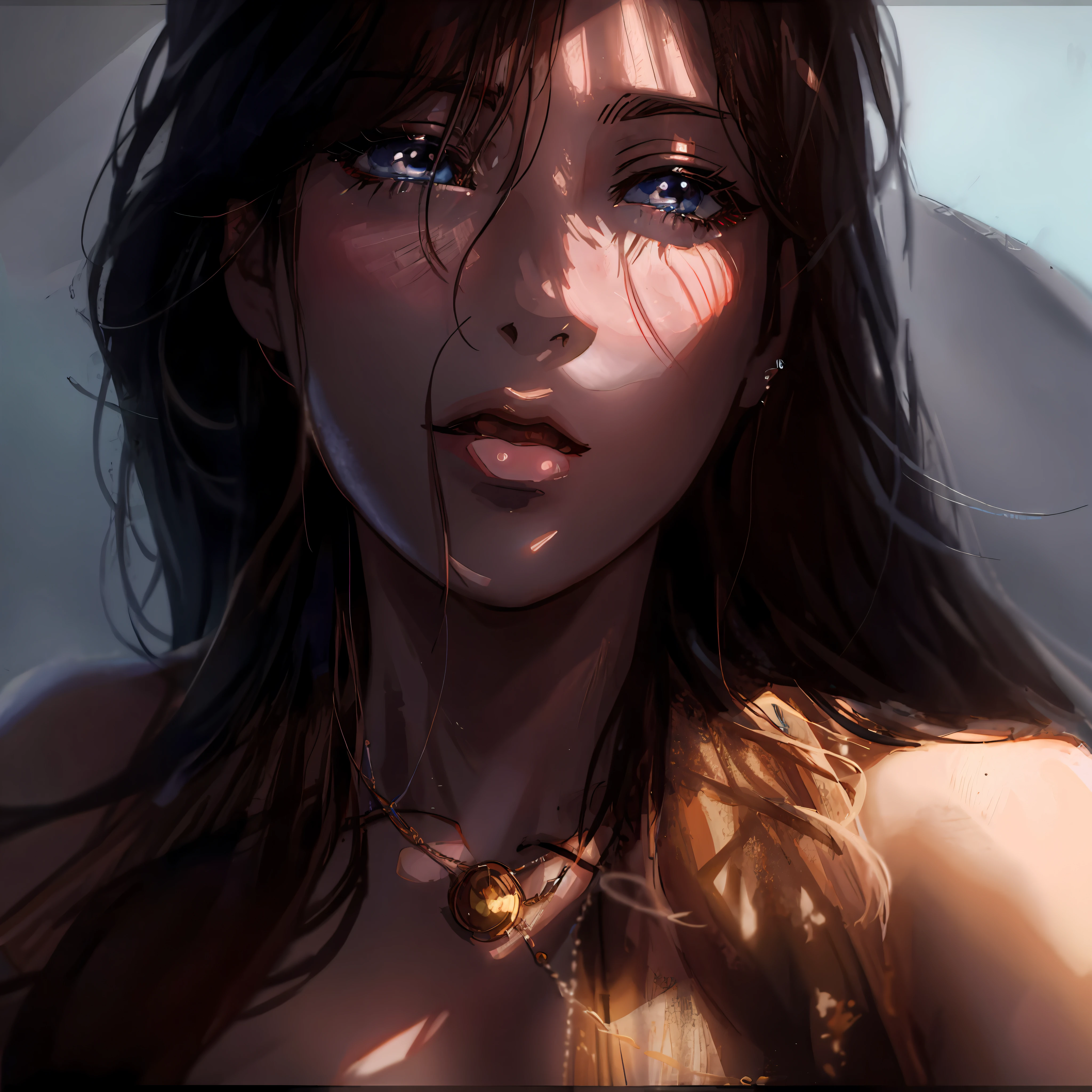 Anime illustration of her face，Animated GIFs，hand-drawn animation，Captivating sketch，Smooth and shiny，Hazy romanticism，Super Flat Style,White background -- ar 1:1--niji 5--style expressive--s 50