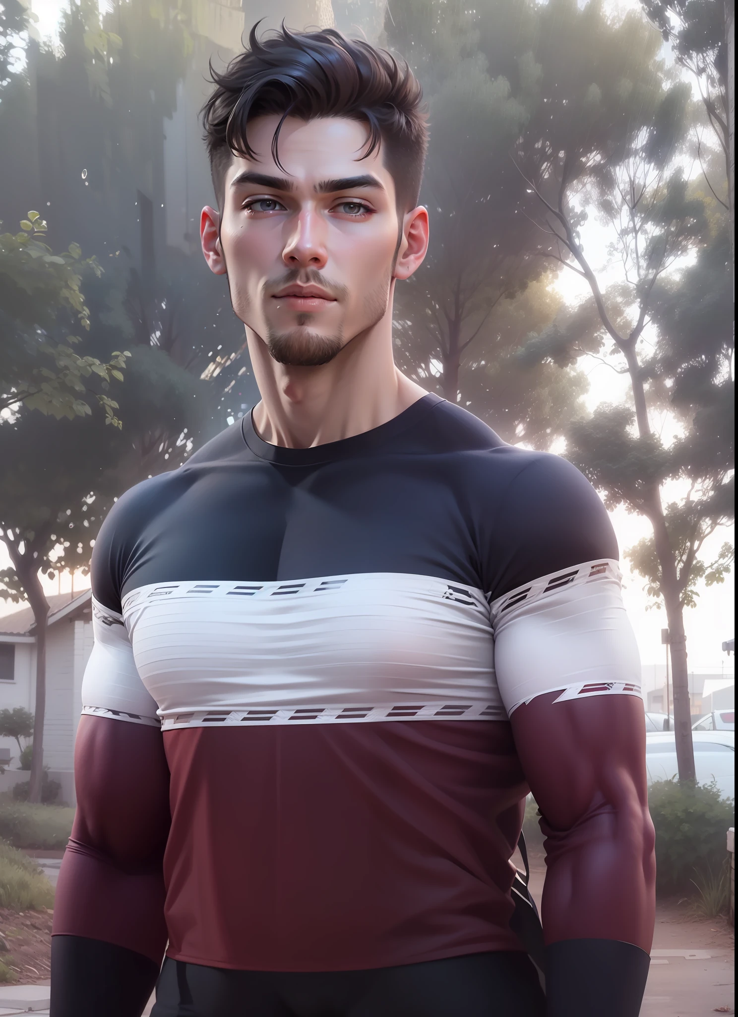 Handsome bodybuilder cute boy realistic face 8k hdr