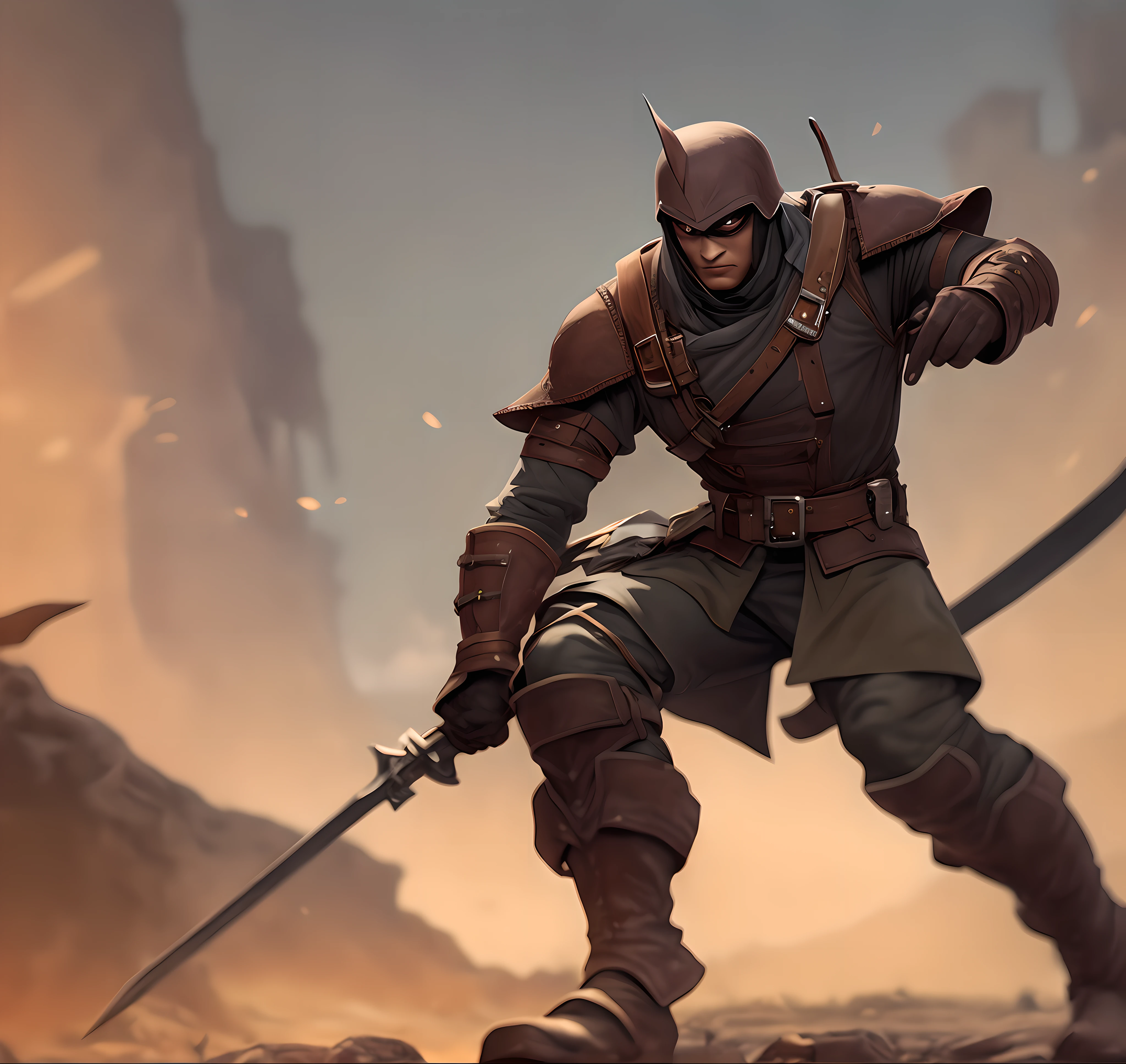 Hero of the Army of Shadows , Two-handed claymore sword, Wood armor , On Breast Crystal