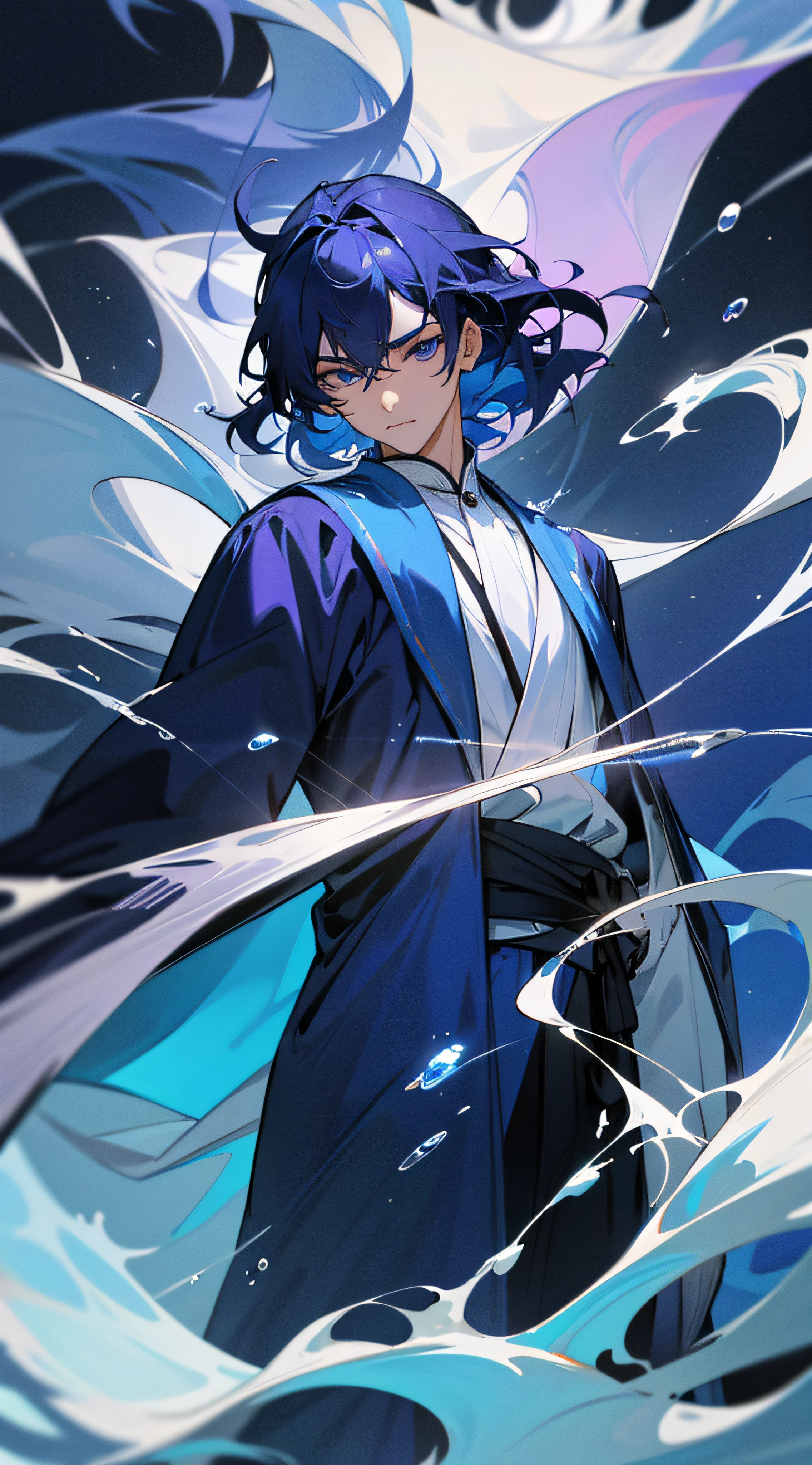 The magnificent blue robe seemed to have water rippling,If you look closely,The eyes will be instantly attracted by the deep blue,Even the whole soul will be sucked into the depths of the sea、Amid endless blue。
He looked to be in his twenties, but his handsome face had a pair of deep eyes,His eyes seemed hollow,But it seems to be all-encompassing,Occasionally a flash of purple intent,It's even more moving。There will be a moment of brilliance、The texture of instant life and death。
