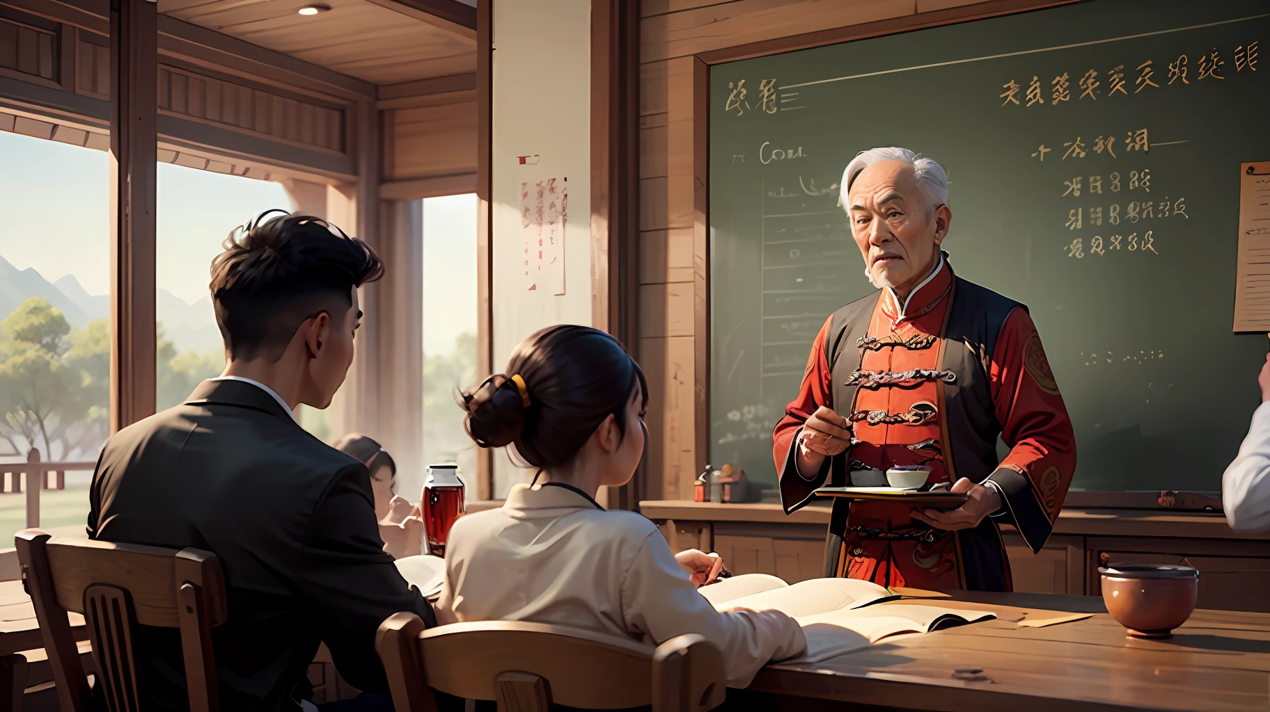 Once upon a time there was a wise master teaching his students in ancient China --auto