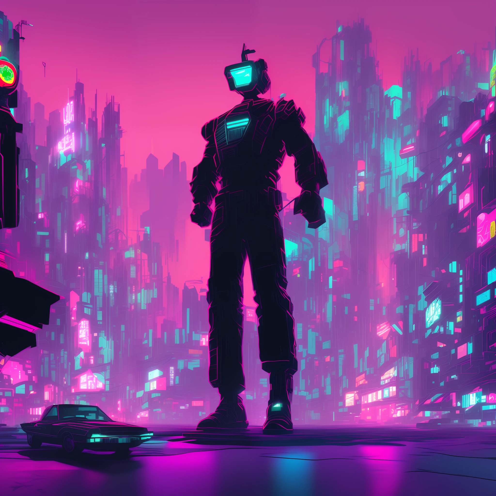 city in the style of cyberpunk