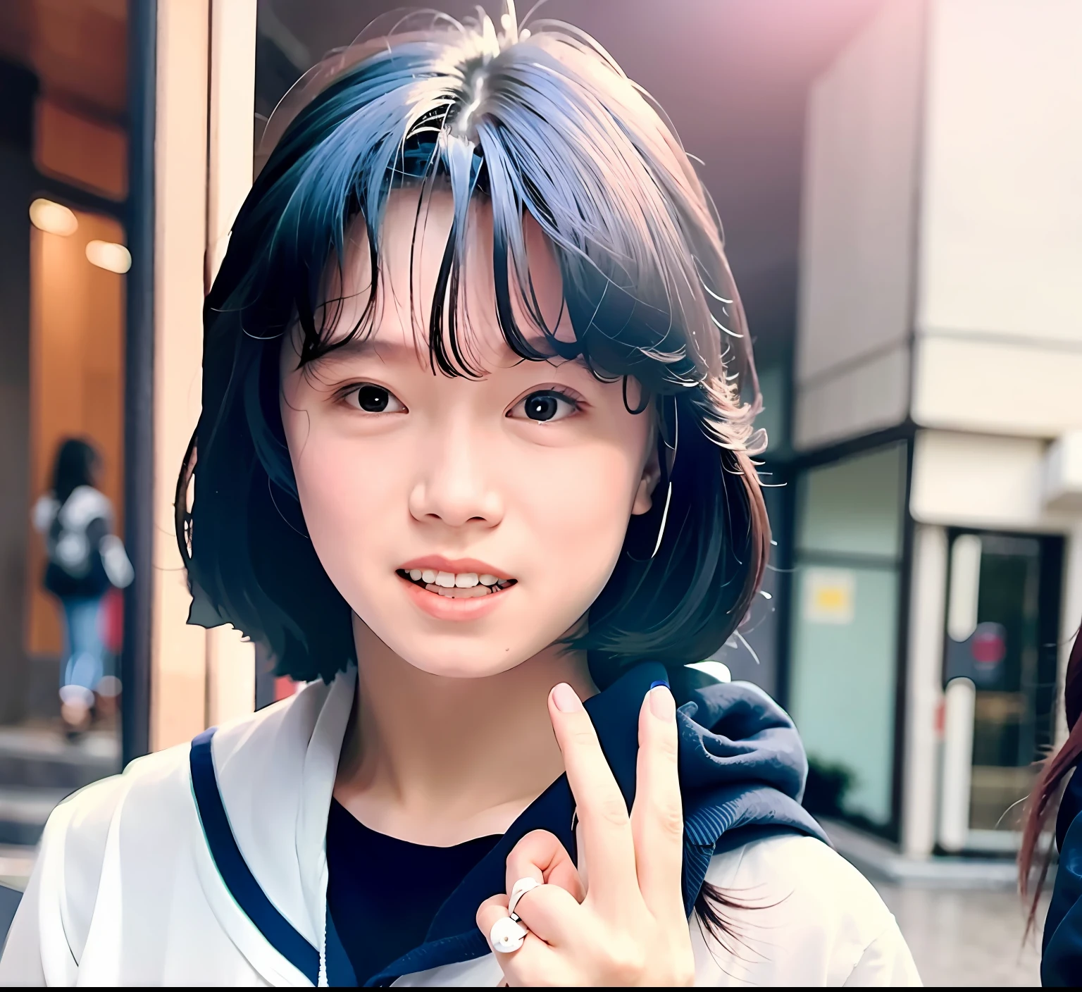 a junior high school student、Beautiful woman