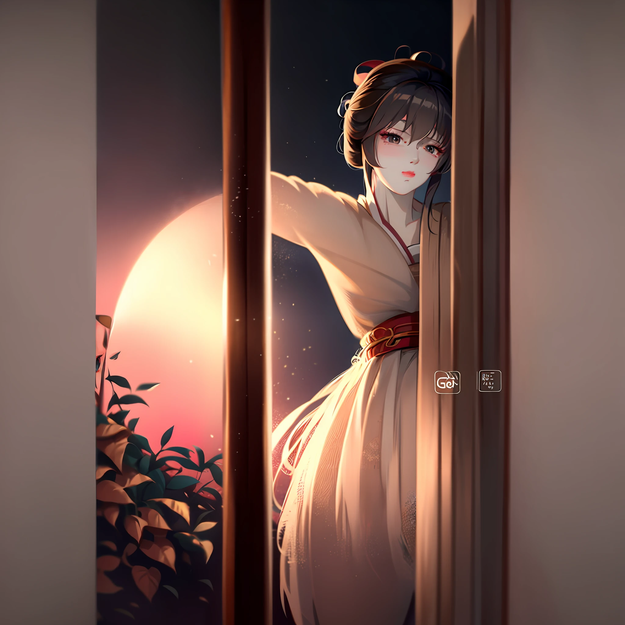 An Asian woman in a white robe poses in front of a lamp, Palace , A girl in Hanfu, gorgeous chinese models, trending on cgstation, 8 k sensual lighting, Guviz-style artwork, Japanese goddess, Chinese girl, White Hanfu, beautiful and seductive anime woman, Ruan Jia and Artgerm, Beautiful Asian girl