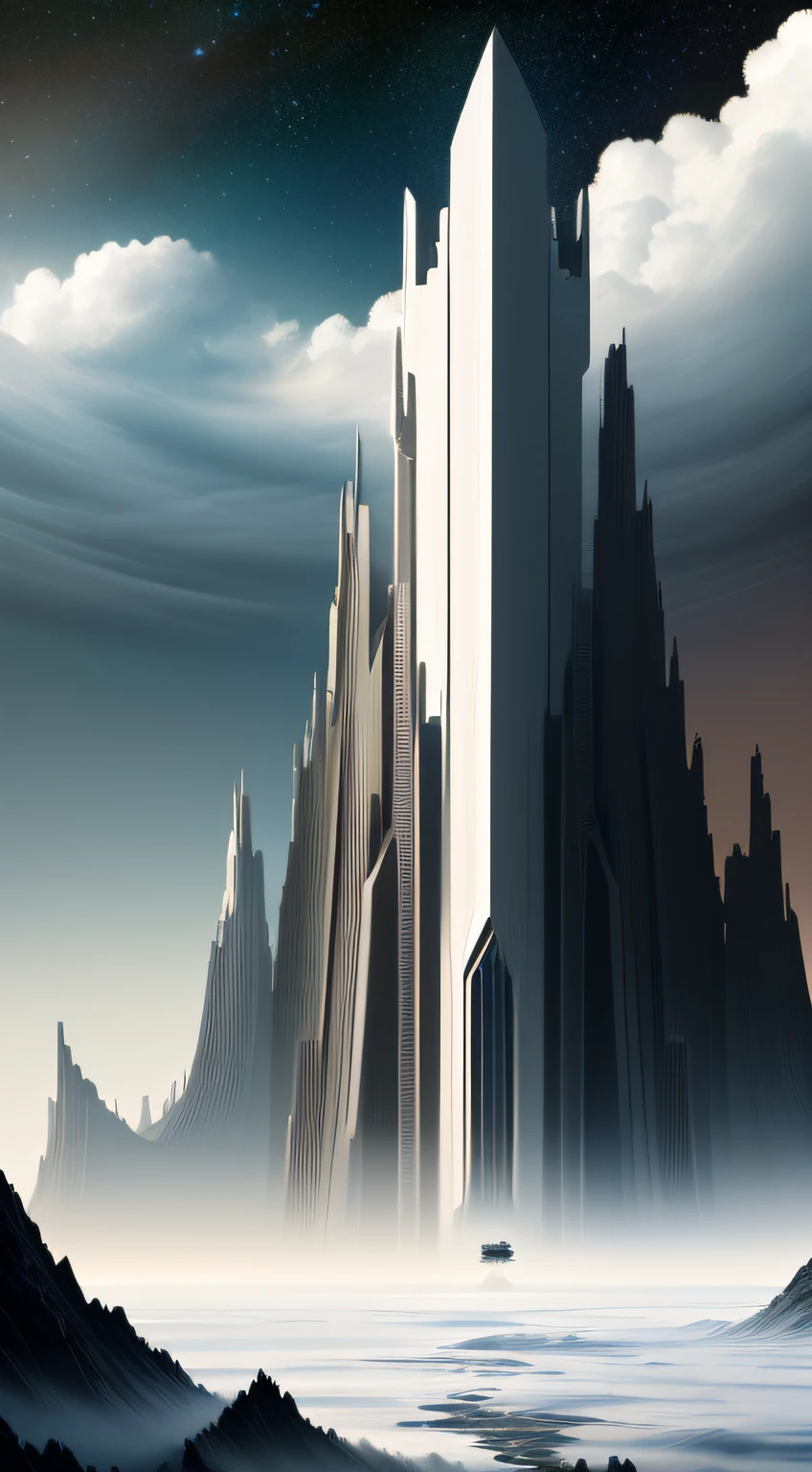 landscape, highly detailed, award-winning photography, ahead, art, digital, masterpiece, interstellar universe, sci-fi, tall, majestic