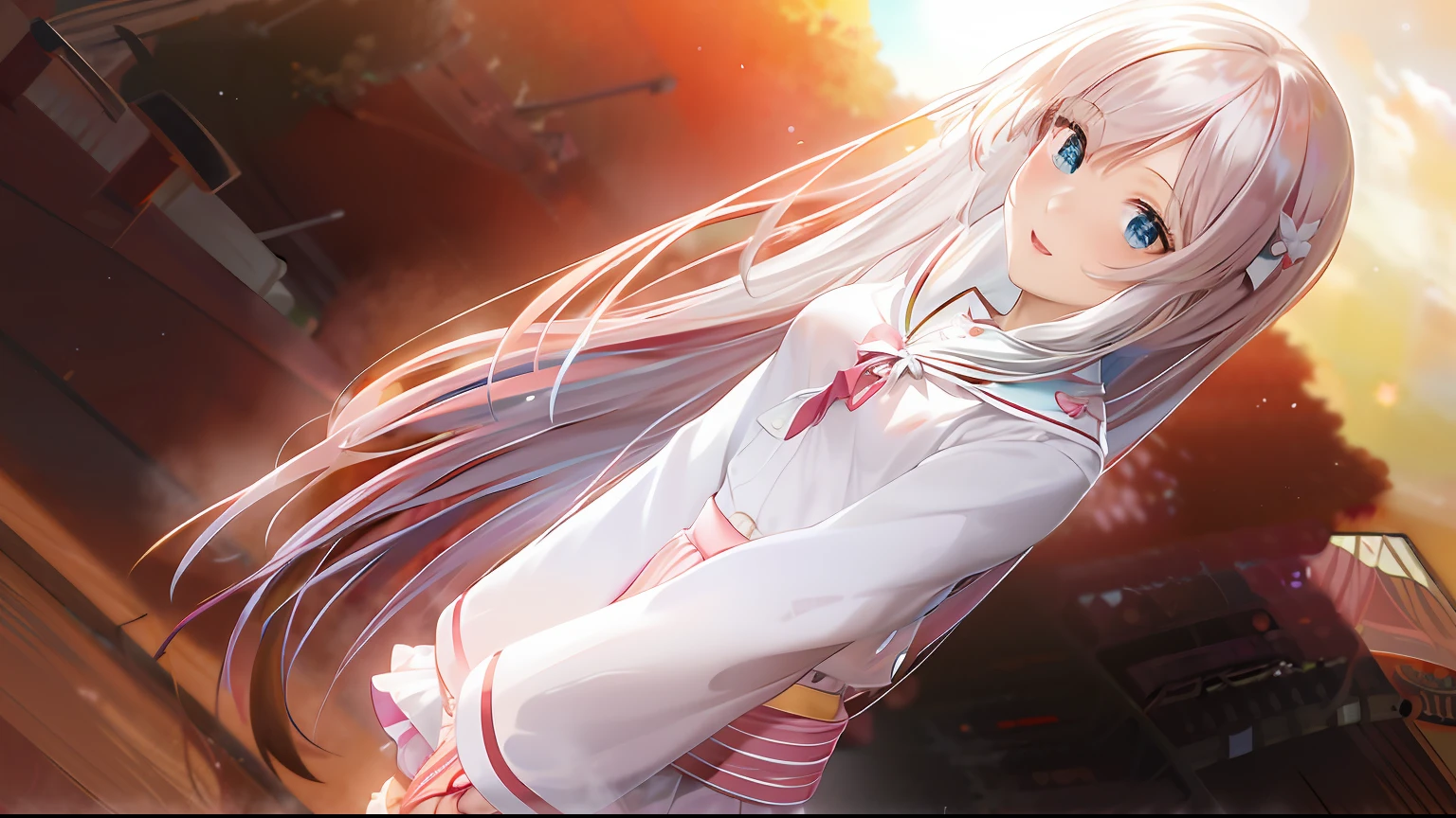 Anime girl with long hair white shirt standing in front of sunset, Smooth anime CG art, visual novels CG, hd anime wallpaper, Anime girl with long hair, hd anime wallaper, ultra hd anime wallpaper, anime hd wallpaper, anime girl desktop background, beautiful alluring anime teen, madoka kaname, Beautiful Anime High School Girls, 4k manga wallpapers