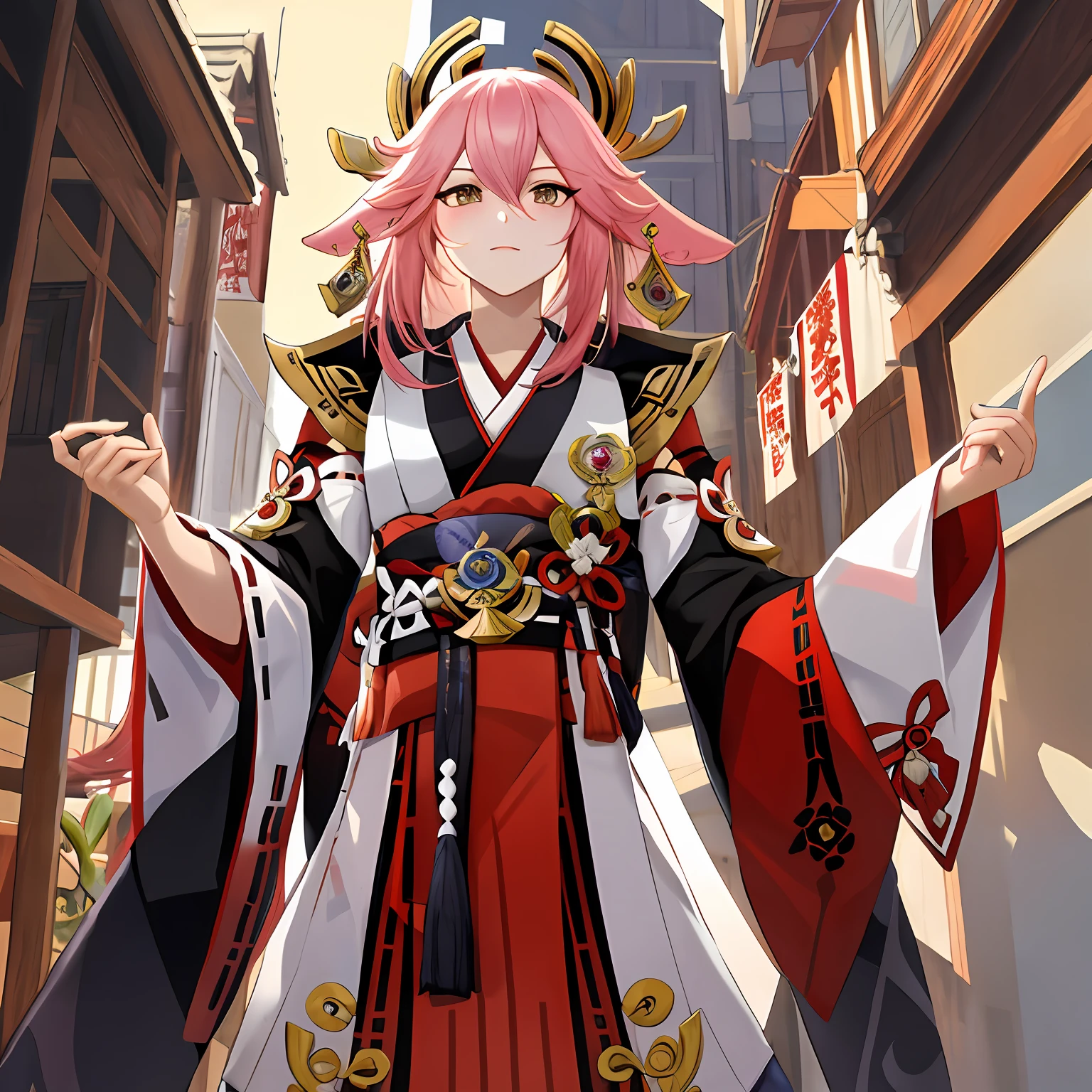 Yae Miko of Genshin,Picture style masculine