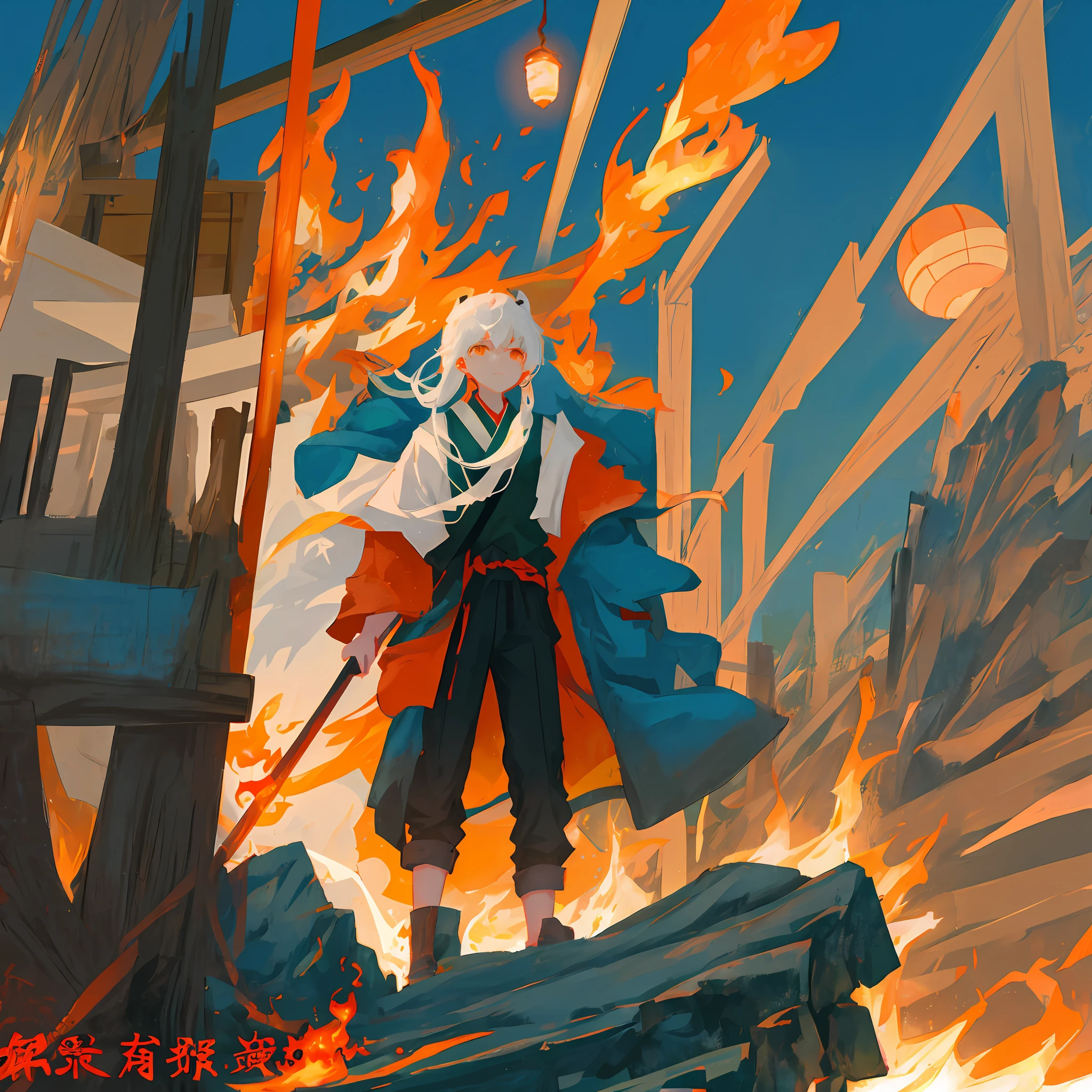 On the originally dark sea,Suddenly, a flash of fire appeared。The fire splits,cause,Eventually hundreds, thousands,Follow the sea to the sky。This is the legend of the great monster who does not know fire,It is deeply imprinted in the mind of every Xingyuan person。Every few decades,Before you know it, fire will descend on the sea surface of Xingyuan,Bring well-being or disaster。No entanto,Legends are legends,I've really seen people who don't know fire,But there are very few。And me,but was given this mysterious and ominous name。Since I can remember,I live on the outlying islands of Xingyuan Bay。The outlying islands are uninhabited,There is only one detached pavilion,A fireworks spot famous for its apricot plains。I was raised as a top singer,The meaning of my existence is to me,But it is also an inner cage。
Every night,Step by step, I walked to the stage standing above the sea。Look at the light of the stars in the distance,It was a fishing lantern on a boat that came to admire it。Stay until the night gets darker,The fire also spread。There are hundreds of them,One after another,Just like the legendary Great Monster, you don't know fire。Goji doesn't know the fire,Maybe that's really the case。Time was originally just numbly passing,Until a daredevil Onmyoji broke into my life,He was like a ray of light shining through a dark room,Harsh but warm。
I read the helplessness in my singing voice at my performance,He took me out to sea,Tell me about the world of flowers outside。And me,and to his songs,Dance with true freedom。The sea is dark and silent on a summer night,But why is there a flame??First a small bundle of distance,And then more and more,It spreads to the entire sea surface。It's not the lights of the cruise ship,It's a flickering orange flame,They rise and fall with my movements,It's like a friend you've been with for a long time。Maybe,In the long years,I am already one with that legend。