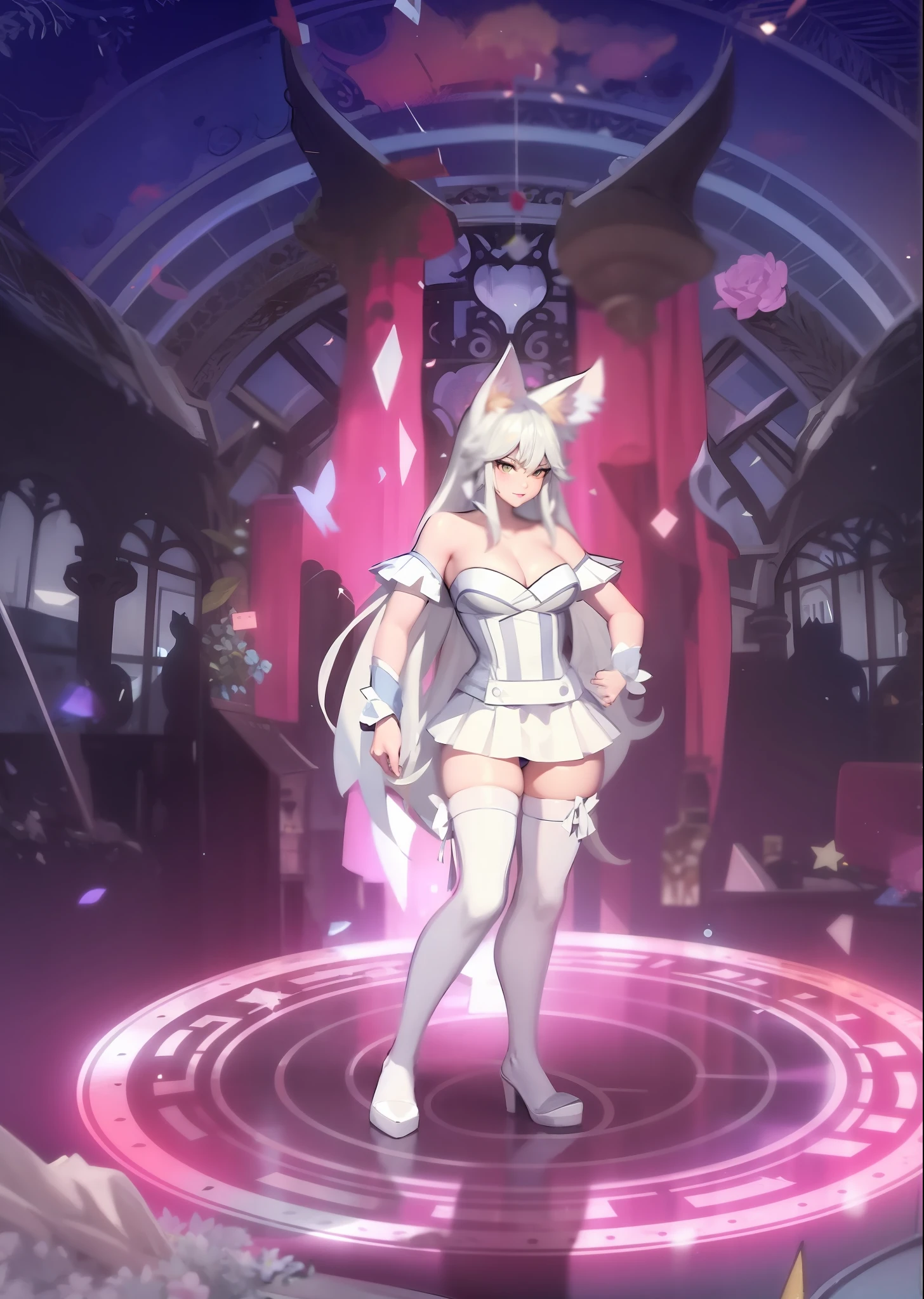 cat ear，white stockings，Beautuful Women，Raised sexy