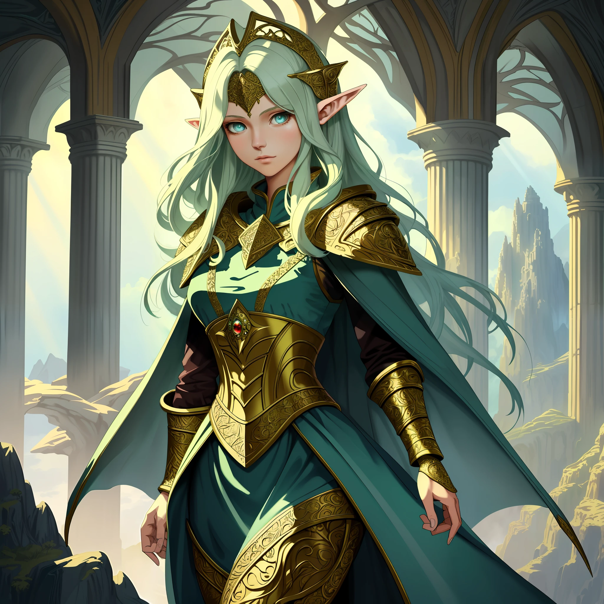 fantasy art, dnd art, (masterpiece:1.5), full body best details, highly detailed, best quality, highres, portrait of a female, elf (1.6, fantasy art, Masterpiece, best quality), ultra feminine, druid, cleric of sea, (1.4 intricate details, fantasy art, Masterpiece, best quality) with a long curvy hair, light green hair, blue eyes, (fantasy art, Masterpiece, best quality), ((beautiful delicate face)), Ultra Detailed Face (1.6 intricate details, fantasy art, Masterpiece, best quality), armed with a knife, blue cloak, flowing cloak (1.4 intricate details, fantasy art, Masterpiece, best quality), scale armor (1.4 intricate details, fantasy art, Masterpiece, best quality), in sea setting, fantasy sea, at day light, dawn light, sun rays, clouds, dynamic atmosphere, soft light, dynamic light, [[anatomically correct]], high details, best quality, 8k, [ultra detailed], masterpiece, best quality, (extremely detailed), dynamic angle