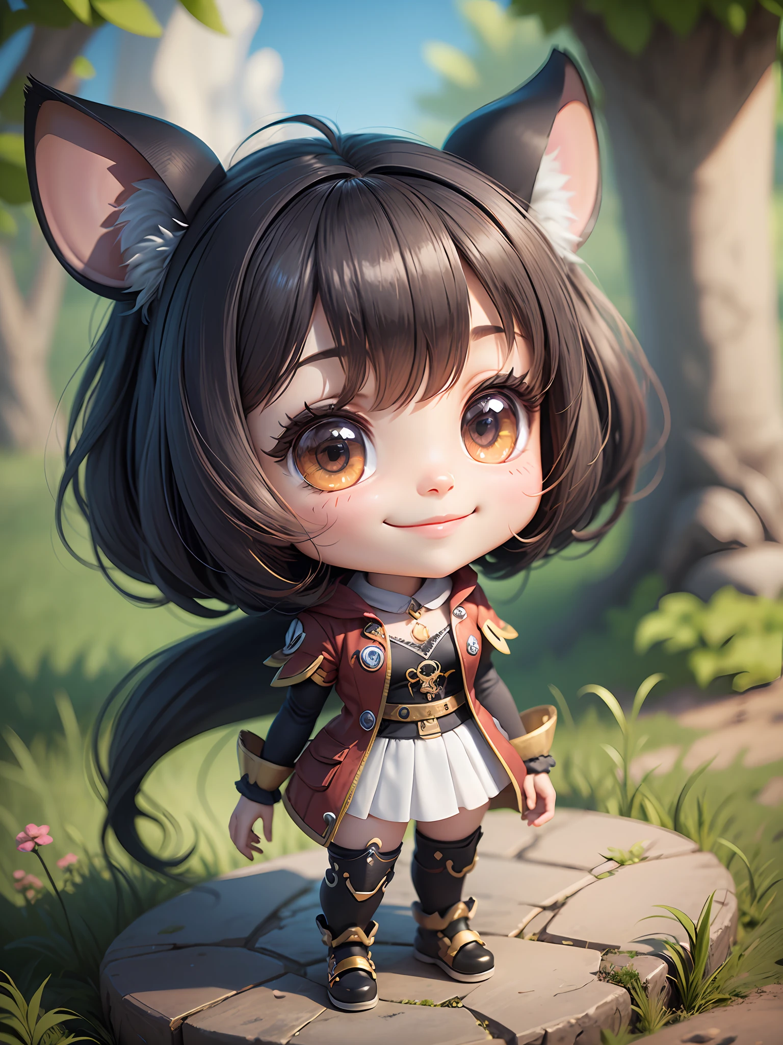 Disney style, Chibi, Whole body, Cute, Smiling, Unreal Engine, Detailed --auto --s2