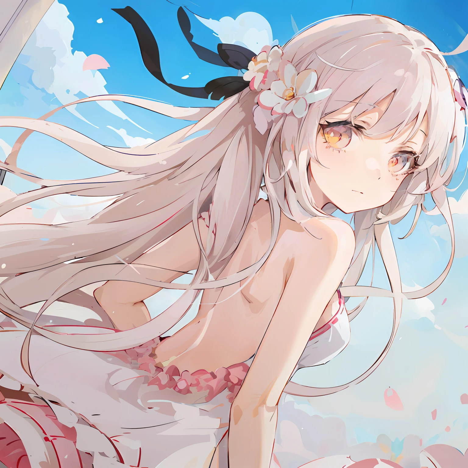 Anime girl with long white hair and pink dress in the wind, loli in dress, pretty anime girl, Beautiful anime girl, lollipop, anime best girl, Anime girl with long hair, white-haired god, Girl with white hair, anime visual of a cute girl, Cute anime girl, Splash art anime Loli, (Anime girl), nyaruko-san