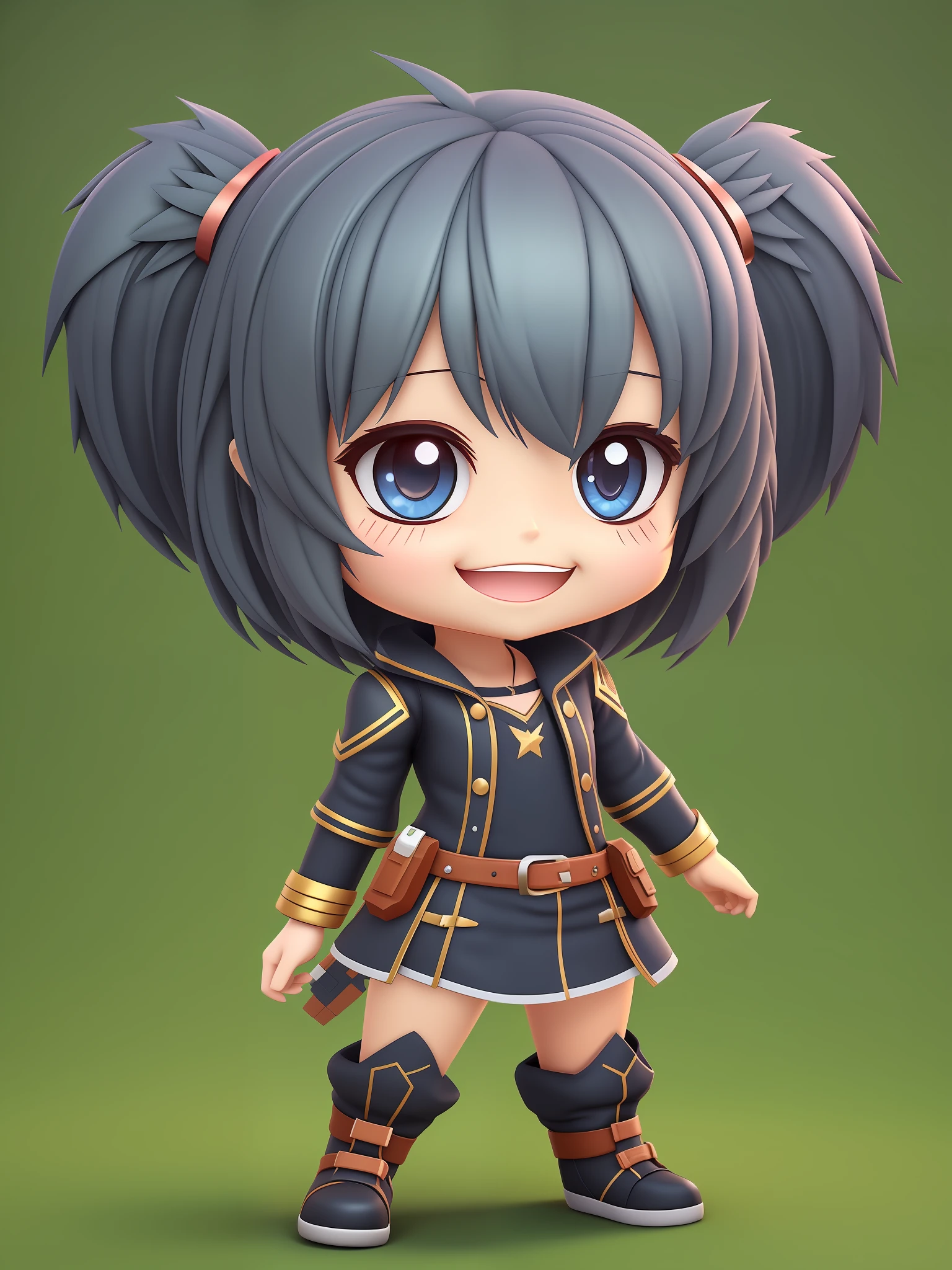 Disney style, Chibi, Whole body, Cute, Smiling, Unreal Engine, Detailed --auto --s2