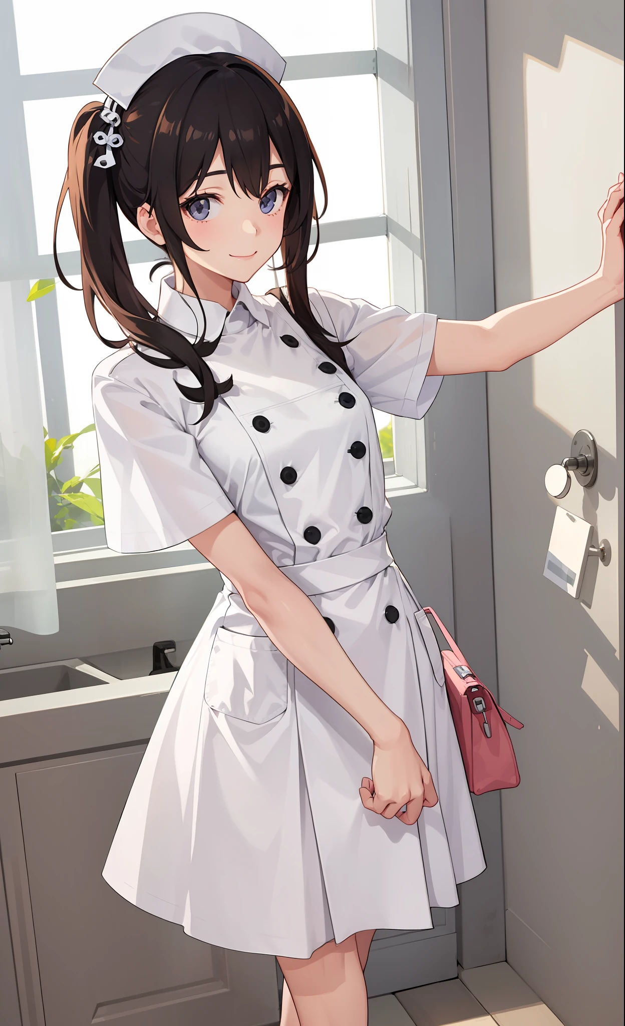 1girl in、A smile、The shirt、Blouse、skirt by the、Manteau blanc、nurse、nurse、(small tits)Chilarism、movement、