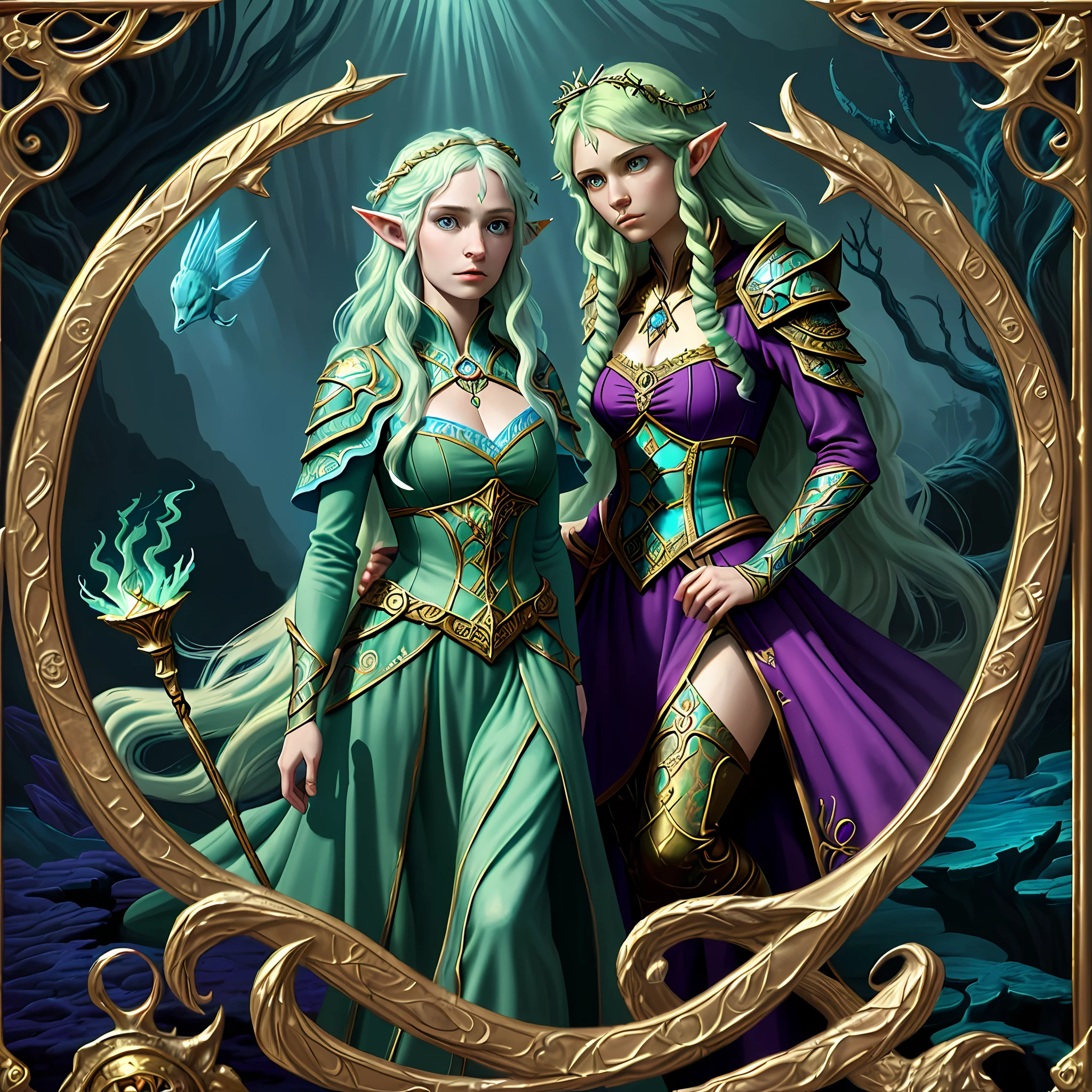fantasy art, dnd art, (masterpiece:1.5), highly detailed, best quality, highres, undersea picture (1.6 intricate details, fantasy art, Masterpiece, best quality) [[undersea scene]] full of undersea life and a female, elf (1.5, fantasy art, Masterpiece, best quality), ultra feminine, druid, cleric of sea, (1.4 intricate details, fantasy art, Masterpiece, best quality) with a long curvy hair, light green hair, blue eyes, (fantasy art, Masterpiece, best quality), ((beautiful delicate face)), Ultra Detailed Face (1.6 intricate details, fantasy art, Masterpiece, best quality), blue cloak, flowing cloak (1.4 intricate details, fantasy art, Masterpiece, best quality), wearing sea themed armor (1.4 intricate details, fantasy art, Masterpiece, best quality), in undersea setting background, fantasy sea, underwater light, [[natural sea life elements]], dawn light, sun rays, clouds, dynamic atmosphere, soft light, dynamic light, [[anatomically correct]], high details, best quality, 8k, [ultra detailed], masterpiece, best quality, (extremely detailed), dynamic angle