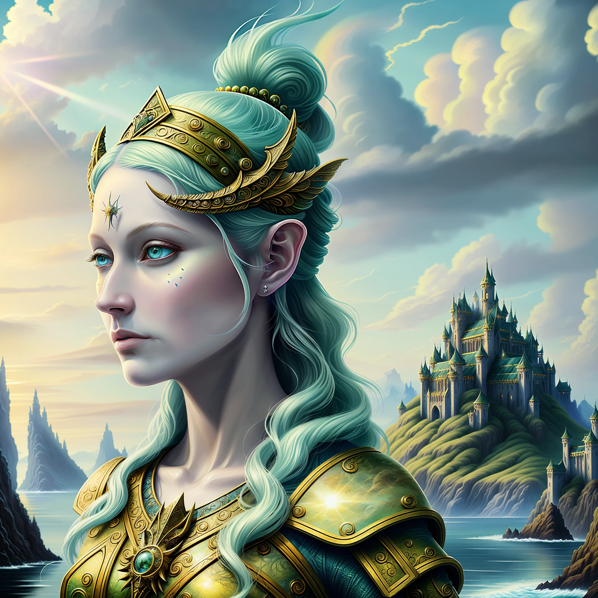 fantasy art, dnd art, (masterpiece:1.5), full body best details, highly detailed, best quality, highres, portrait of a female, elf (1.6, fantasy art, Masterpiece, best quality), ultra feminine, druid, cleric of sea, (1.4 intricate details, fantasy art, Masterpiece, best quality) with a long curvy hair, light green hair, blue eyes, (fantasy art, Masterpiece, best quality), ((beautiful delicate face)), Ultra Detailed Face (1.6 intricate details, fantasy art, Masterpiece, best quality), armed with a knife, blue cloak, flowing cloak (1.4 intricate details, fantasy art, Masterpiece, best quality), wearing scale armor (1.4 intricate details, fantasy art, Masterpiece, best quality), in sea setting background, fantasy sea, at day light, dawn light, sun rays, clouds, dynamic atmosphere, soft light, dynamic light, [[anatomically correct]], high details, best quality, 8k, [ultra detailed], masterpiece, best quality, (extremely detailed), dynamic angle