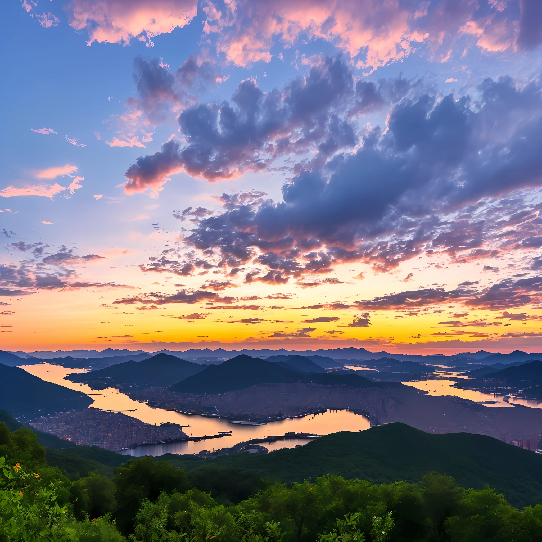 Under sunset,Clouds,Gorgeous and spectacular views,high high quality、High resolution of 6,000 pixels。 --auto