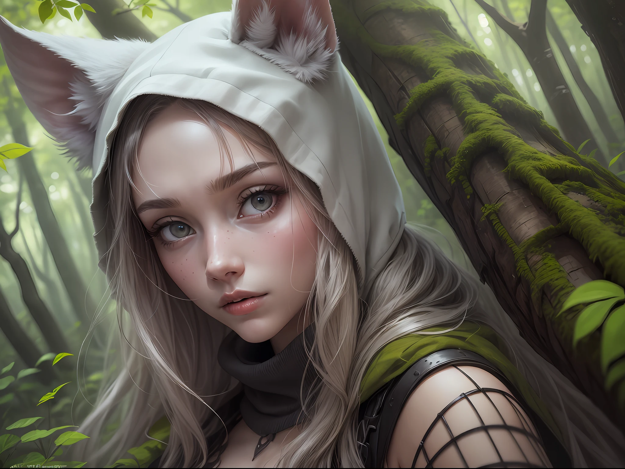 young mysterious skinwalker female in the woods --auto --s2