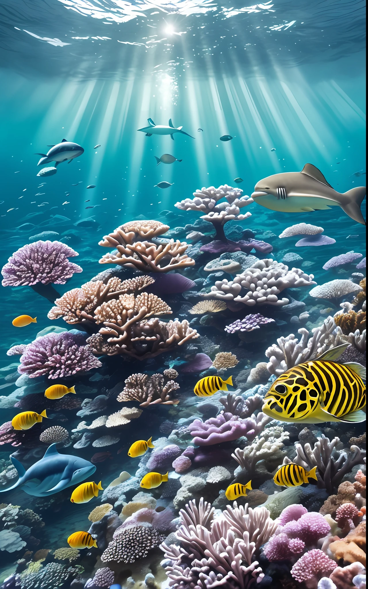 The moon as seen from the bottom of the sea, the night, Eau, nightlight, Fish shadow,ocean floor,Marine life,Beautiful coral reef,Corals of all colors and shapes,Colorful fish,fish flocks,Marine fish,the shark,Dive into the depths of the azure sea,
Explore the mysterious underwater world like a dream。
Over here,Painted Reef rises,
Splendid fish dance genre。
Coral reefs unfold in colorful ways,
Like an incomparable palace。
Seaweed snuggles in it,
Sway gently,Like a dancer。
The treasures of the world lie quietly,
The shells shone with a fantastic light。
Jellyfish are like brilliant works of art,
Soft and flowing,Charming and peaceful。
Turtles move slowly in the city,
Faithfully guarding the secrets of the ocean。
Whales sing in the distance,
The tune echoes,Gentle and majestic。
The ocean universe is boundless,
Even in the depths of darkness。
But under the starlight casting,
Everything is clearly visible,Authentic and pure。
Let's dive into the embrace of the ocean,
Immerse yourself in a magical underwater world。
Feel the endless tranquility,
Be with nature,Thoughts fly。