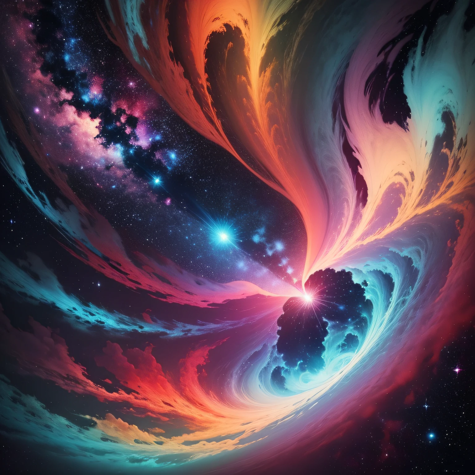 Pense em como seria uma nebulosa colorida e crie uma imagem que capte sua beleza --auto