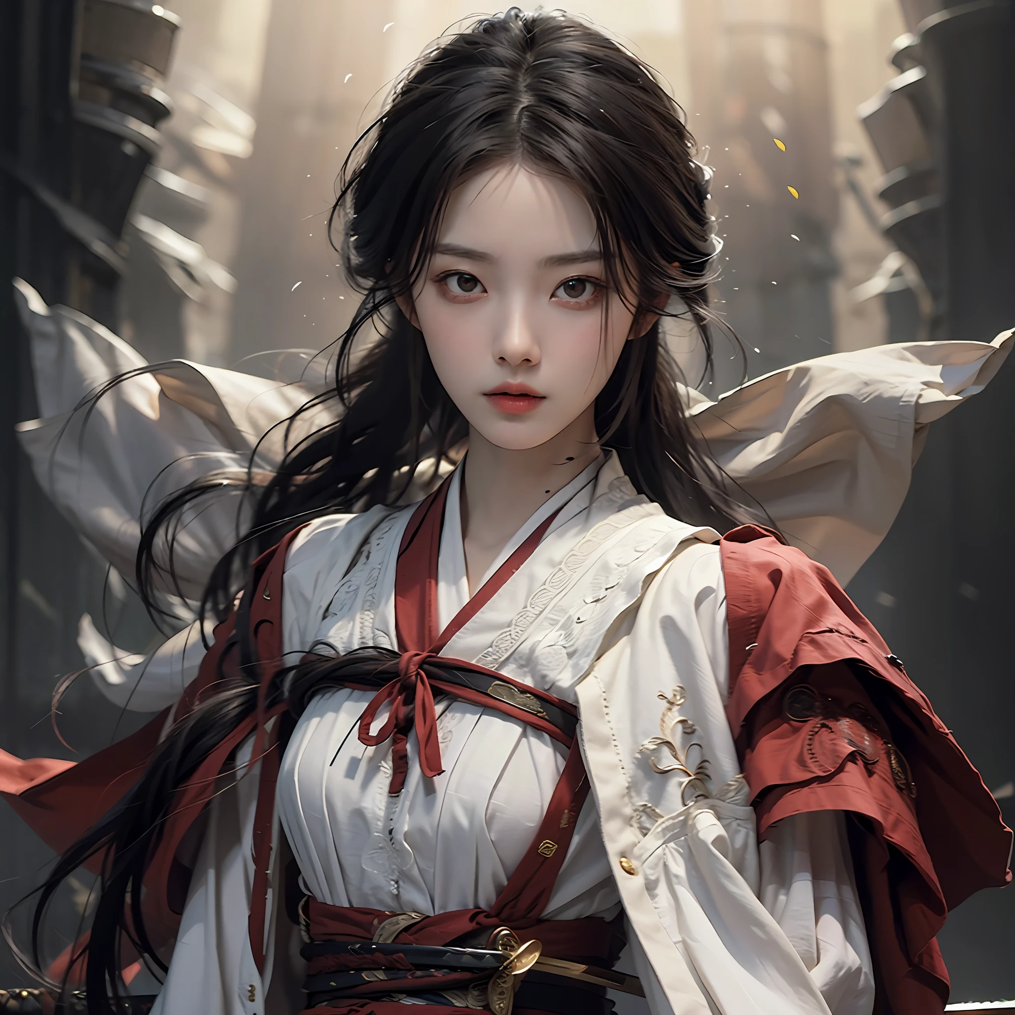 tmasterpiece,Best quality at best,Photorealsitic,1girll,With a sword,Full body photo