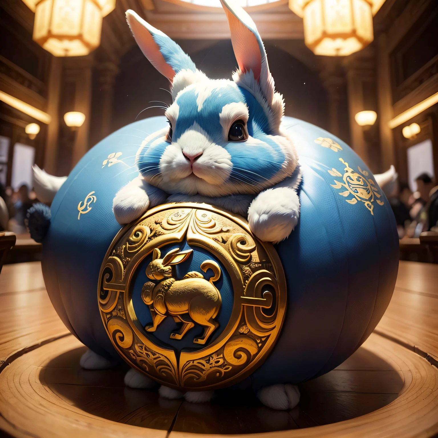 (Thousand-year-old capital style, Mighty) ,(Zodiac sign - rabbit) ,(Full of ancient style), (2023),The scene is city-based。