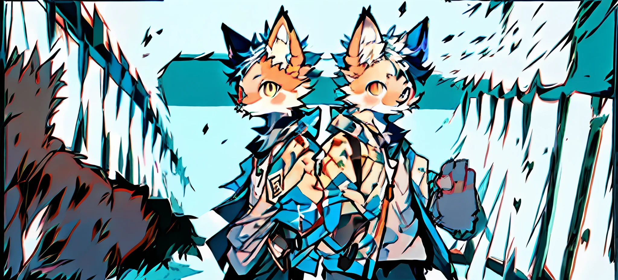 Ghost Slayer Blade style(Flat coating(Casual painting style+Modern painting style)),(Best picture quality+Utra detailed),(Little Wolf:1.2,fury),hallways+apartament+Detail portrayal,Fisheye perspective,Look up,Big background+Big perspective+Modern casual everyday atmosphere,dress detailed+Modern casual style,4K 分辨率: Anger walks between corridors,The same goes for the furry cute beast,The little wolf pointed his head to the sky,Seems to be looking at something,The whole person occupies the main body of the picture,The camera looks from the bottom up,Look up,Fisheye perspective,On either side are apartment buildings,Orc clothing is a modern casual style,Many details are also depicted on the top of the apartment。,ignorant,Big background,Big perspective,It has a modern casual everyday atmosphere,Detail portrayal,4kanime - the style image of a cat walking in the hallway with a backpack on his back, fursona wearing stylish clothes, fursona art, Furry anime, POV furry art, Furry art, Detailed fanart, (sfv) safe to work, Furry art!!!, colorful kitsune city, furry fursona, Pixiv style, fursona furry art commission, very very beautiful furry art