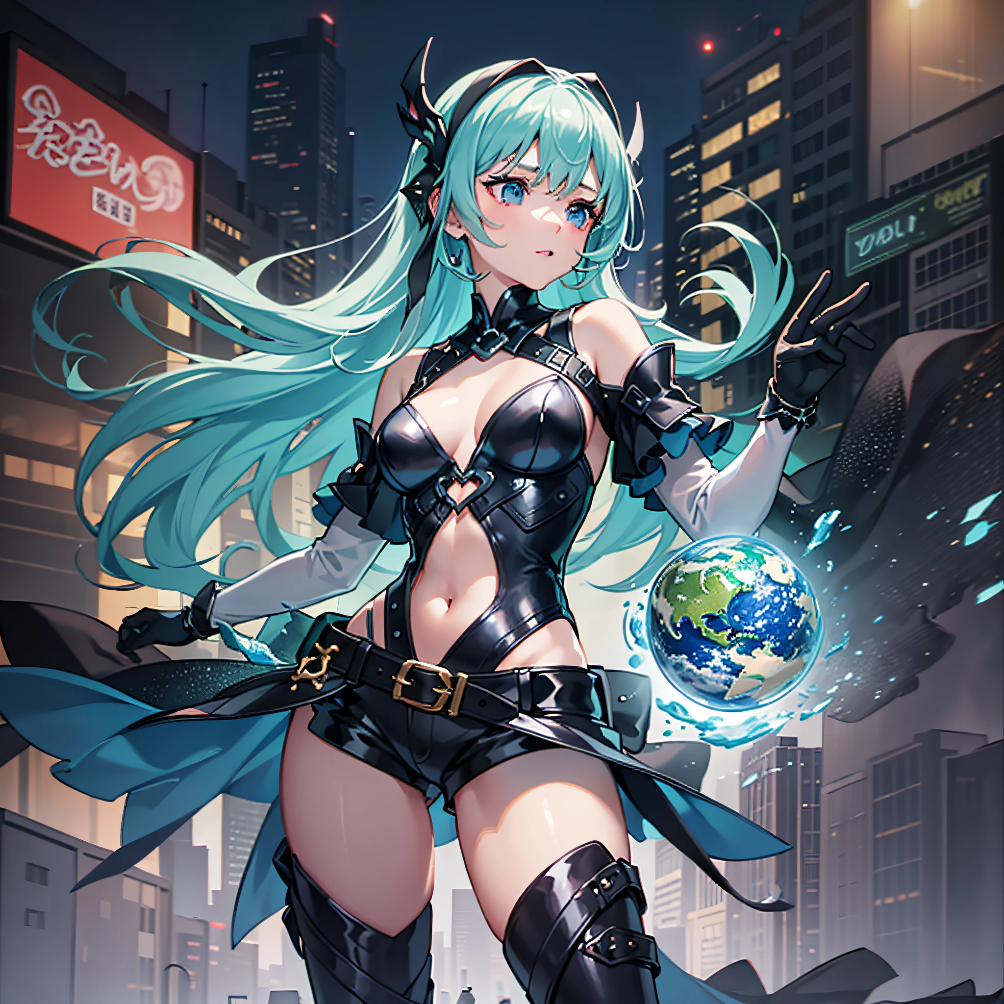 Picture quality and style(1 paragraph):
Illustrations of the highest quality、Extremely detailed、High quality CG animated 8K wallpaper、Delicate and beautiful painting style、Wandering in the air、Colorful、Fascinating colors of ink painting、Perfect dynamic angles and postures、Backlit theme。
Scenes and characters(2 paragraphs):
Mysterious world、The city at night、Flashing neon lights、A knight with blue hair,Helmet in hand,Wear a cowhide top and shorts,Slim figure,Beautiful and moving,Black silk boots sway gently in the wind,Various multi-light effects in the night sky shine on her。
Details and close-ups(3 paragraphs):
Illustration full of character details、HD crystal texture、Multiple shots based on scene details、Wide range of color rendering、Every item is visible human engineering、Fantastic photography skills、Fine as a work of art、Perfect dynamic angles and postures、Changing shadows and flare in backlit themes。