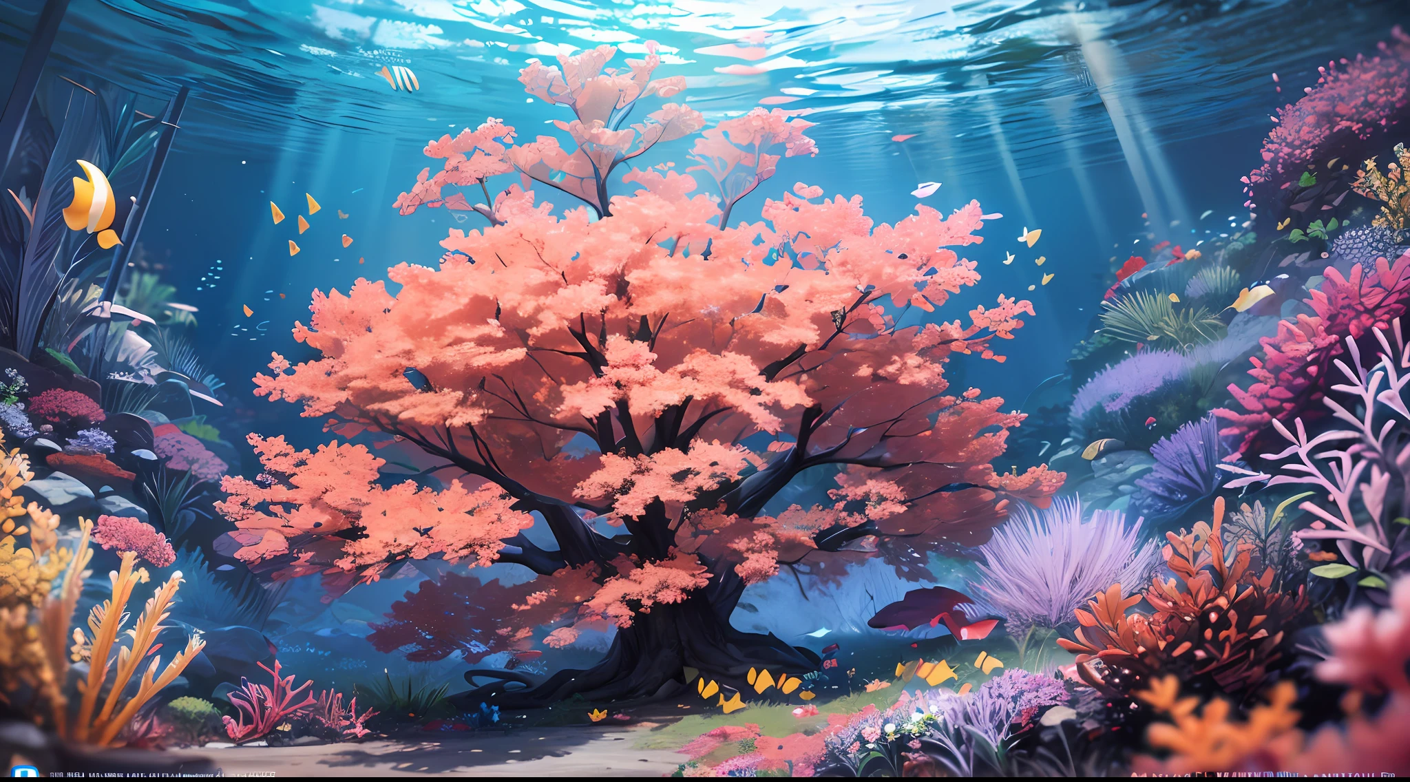 ((best qualtiy)), ((tmasterpiece)), (A detailed:1.4),(Deep under the sea:1.4),Enhanced dynamic perspective,((Underwater world))、Marine life、Beautiful coral reef、(Huge remains at the bottom of the sea:1.3),Bright colors,dream magical,optic,high qulity,super-fine,Detailed pubic hair,Accurate,Cinematic lighting,, hdr(HighDynamicRange),Ray traching,NVIDIA RTX,Hyper-Resolution,Unreal 5,sub surface scattering,PBR textures,Post-processing,Anisotropic filtering,depth of fields,Maximum clarity and sharpness,Many-Layer Textures,Albedo e mapas Speculares,Surface coloring,Accurate simulation of light-material interactions,perfectly proportions,rendering by octane,twotonelighting,Wide aperture,Low ISO,White balance,trichotomy,8K raw data,tmasterpiece,best qualtiy,(8K very detailed CG unit wallpaper)(best qualtiy),(Most Best Illustration),